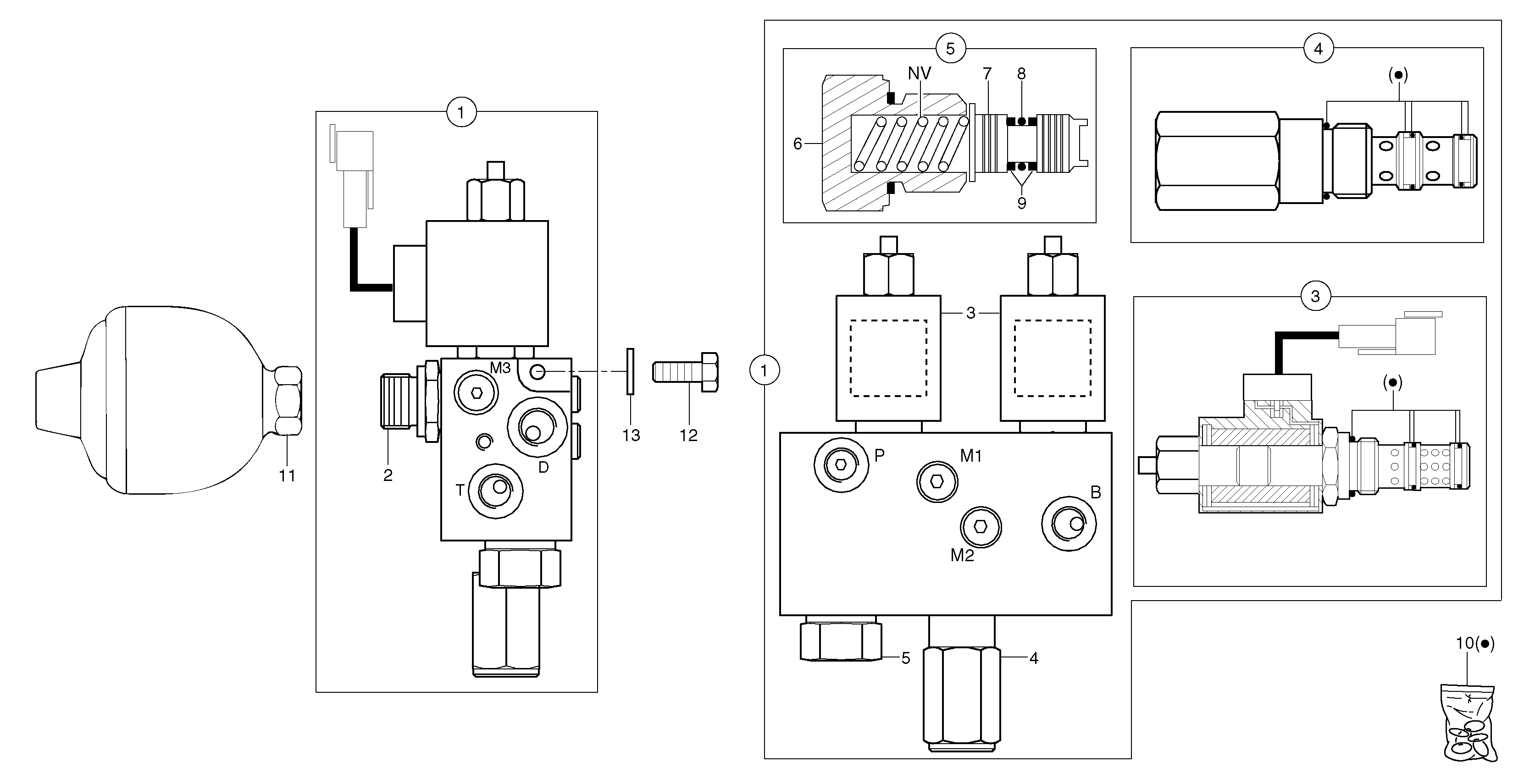 Схема запчастей Volvo EC15 - 101236 Accumulator / electrovalve EC15 TYPE 261 XT/XTV
