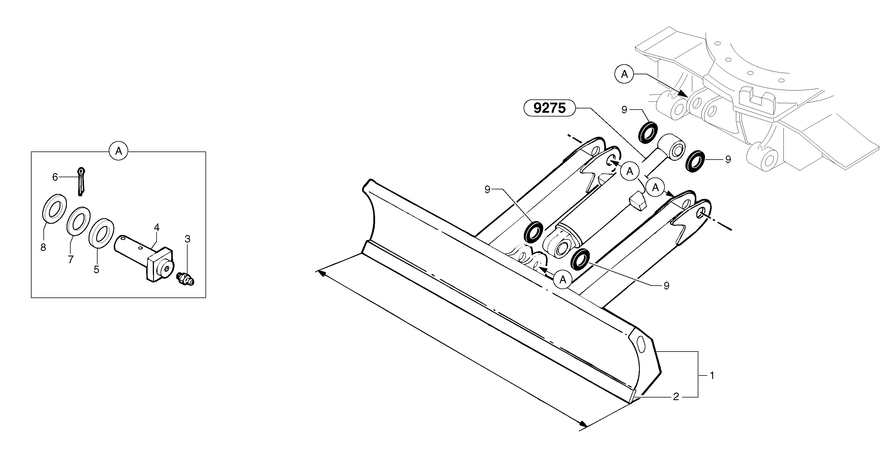 Схема запчастей Volvo EC15 - 40695 Лезвие отвала (аутригера) EC15 TYPE 261 XT/XTV