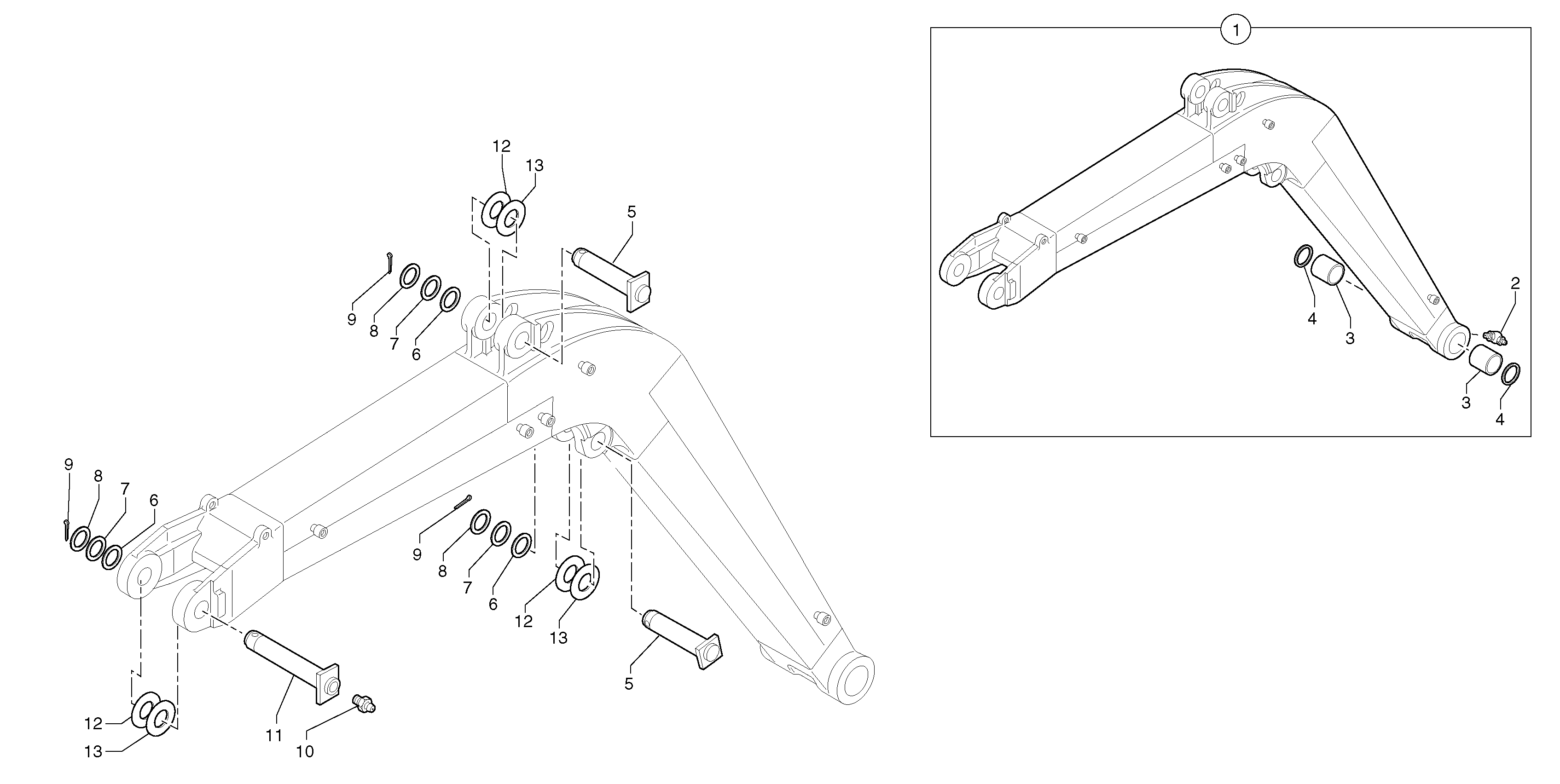 Схема запчастей Volvo EC15 - 104427 Стрела EC15 TYPE 261 XT/XTV