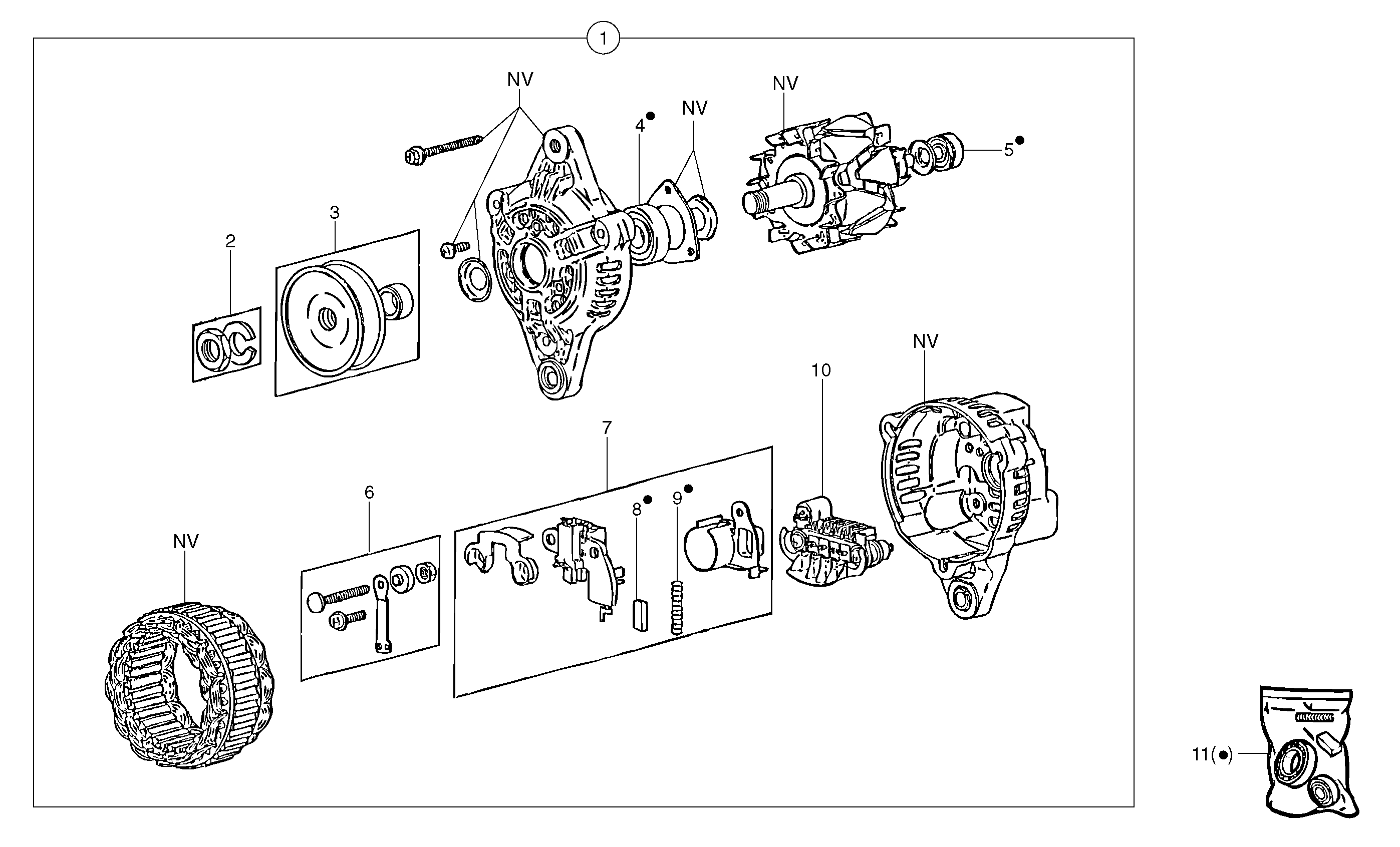 Схема запчастей Volvo EC15 - 4873 Alternator EC15 TYPE 265 XR
