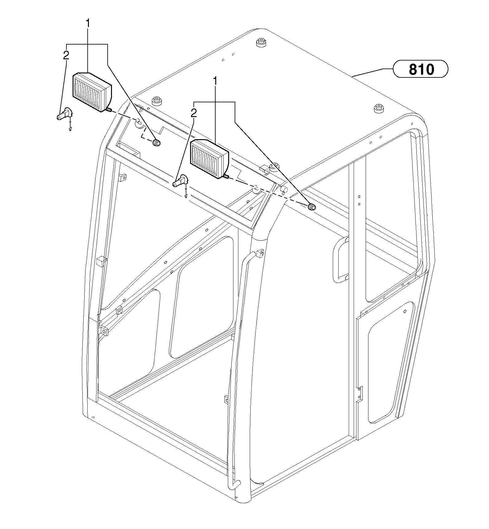 Схема запчастей Volvo EC15 - 4891 Front headlight on cab EC15 TYPE 265 XR
