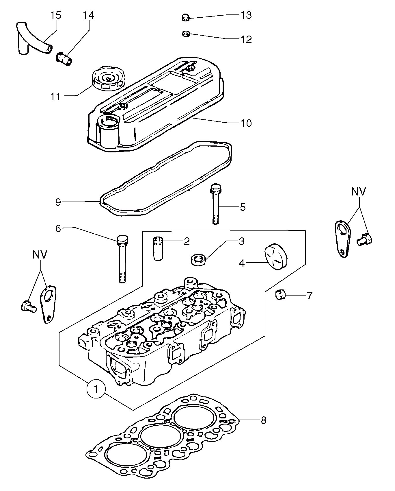 Схема запчастей Volvo EC15 - 6566 Головка блока цилиндров EC15 TYPE 261 XT/XTV