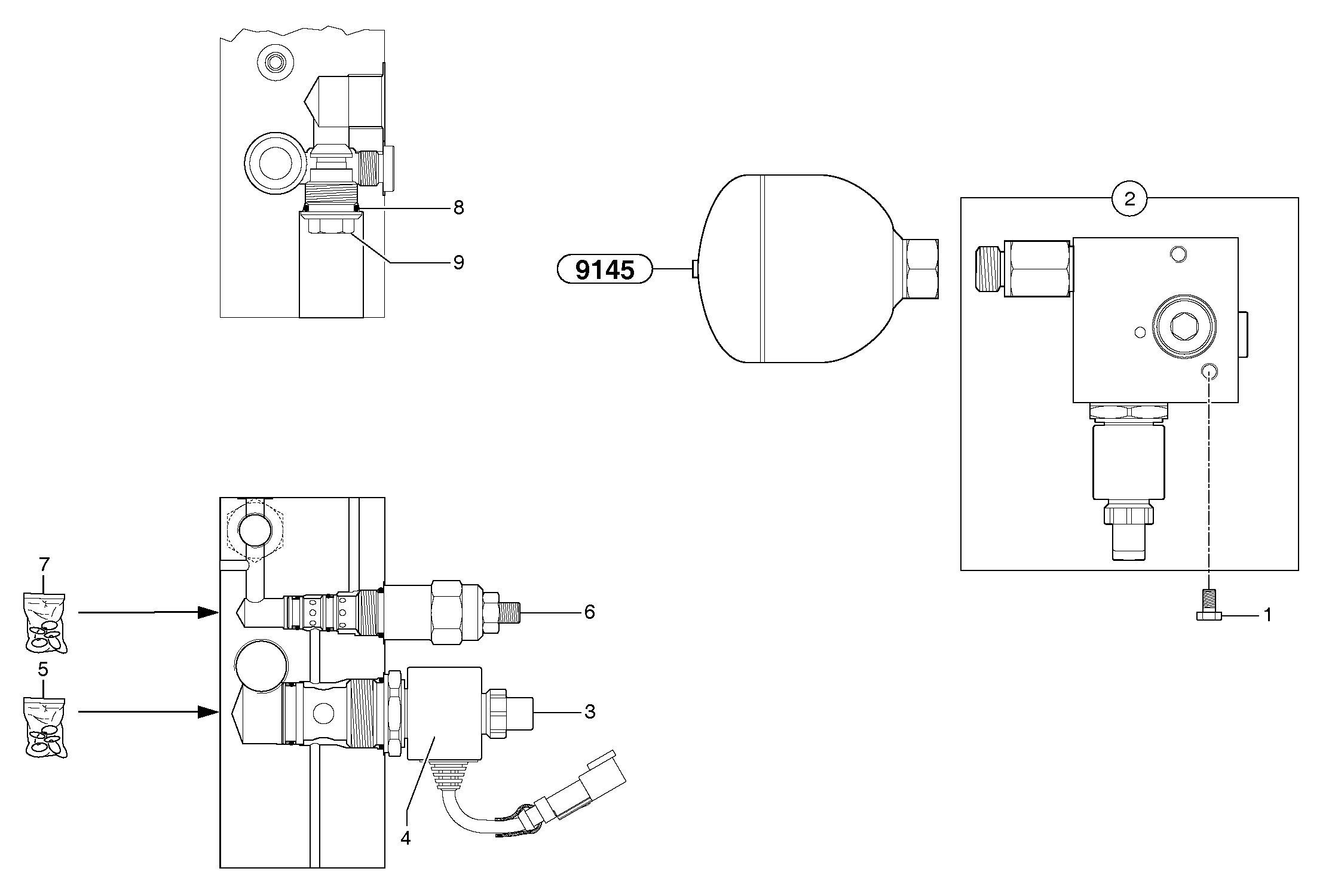 Схема запчастей Volvo EC15B - 39761 Accumulator / electrovalve EC15B TYPE 272 XR