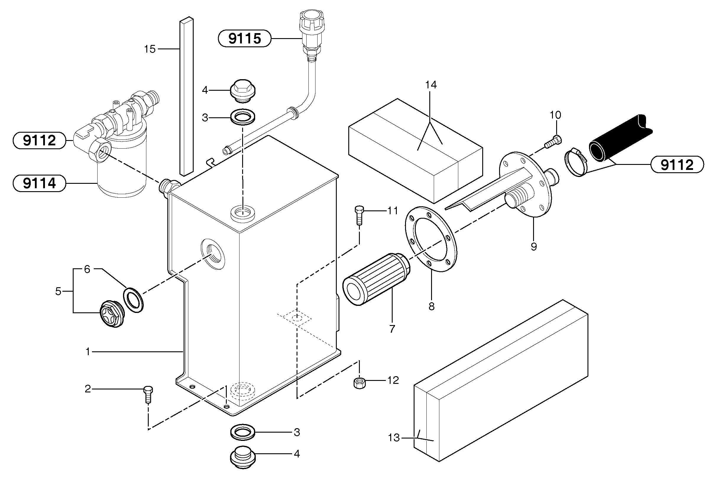 Схема запчастей Volvo EC15B - 106194 Гидробак EC15B TYPE 272 XT/XTV