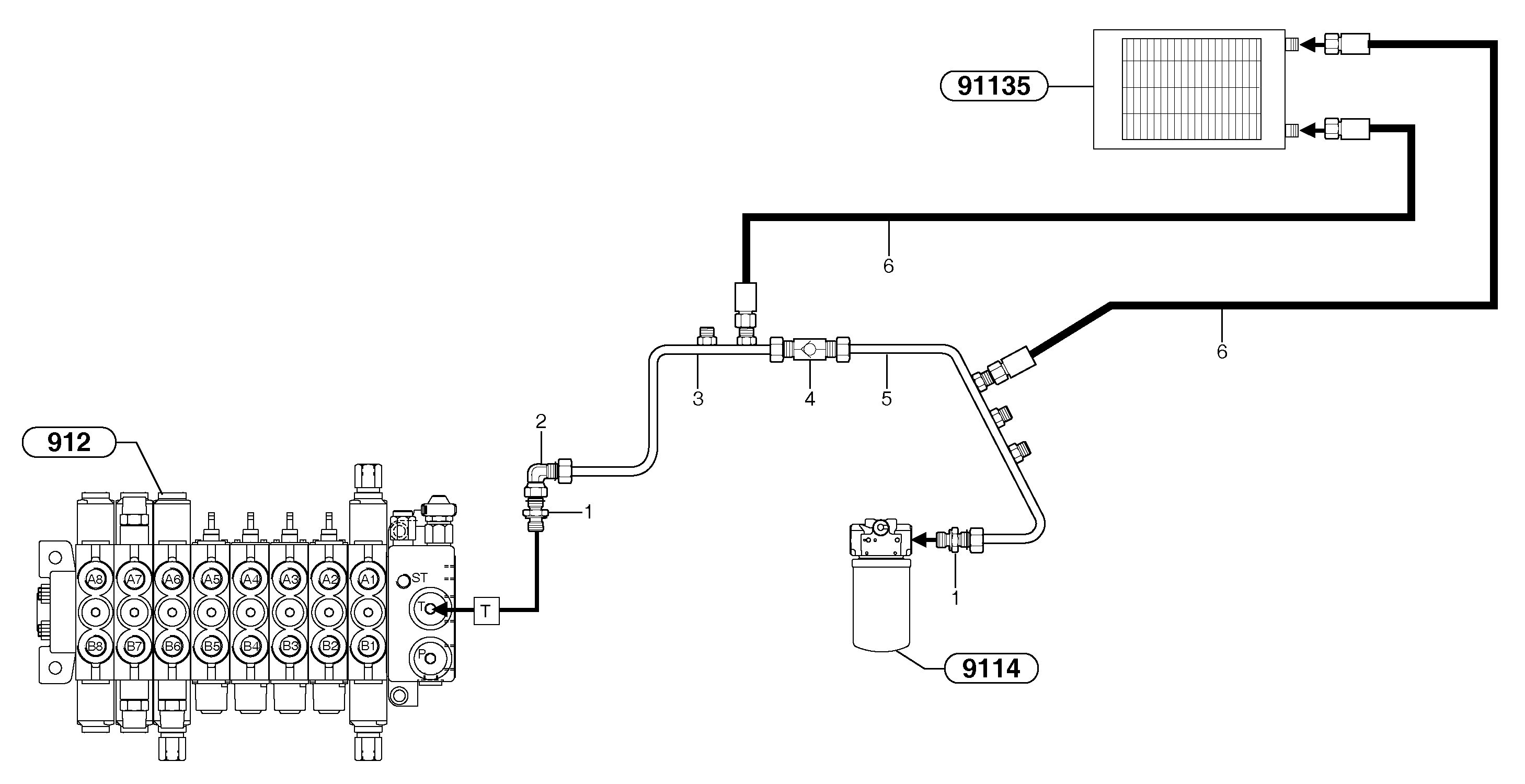 Схема запчастей Volvo EC15B - 44887 Hydr. circuit. ( Oil cooler ) EC15B TYPE 272 XT/XTV