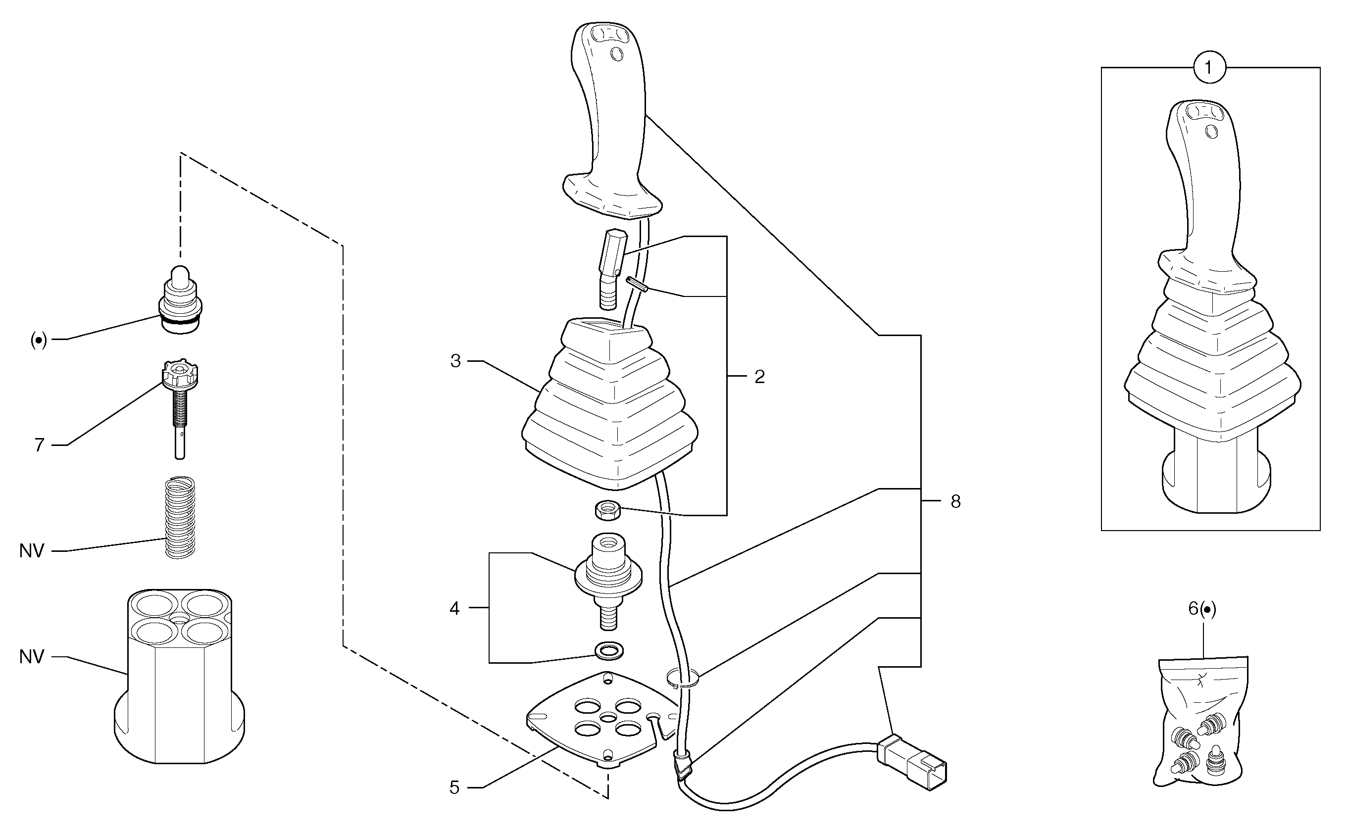 Схема запчастей Volvo EC15B - 33481 Control lever : boom / bucket ( right ) EC15B TYPE 272 XT/XTV