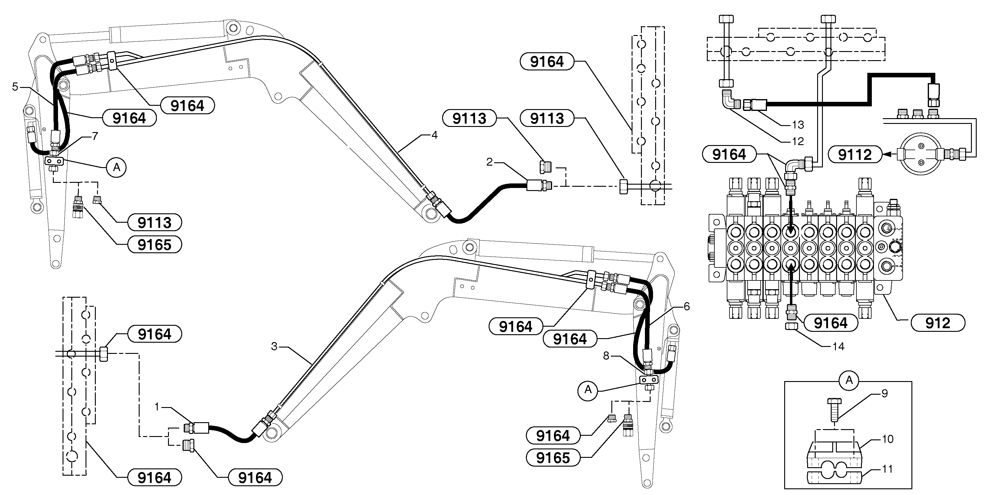 Схема запчастей Volvo EC15B - 106330 Hydraulic circuit(accessoires-35l/mn-9,24usgpm) EC15B TYPE 272 XT/XTV