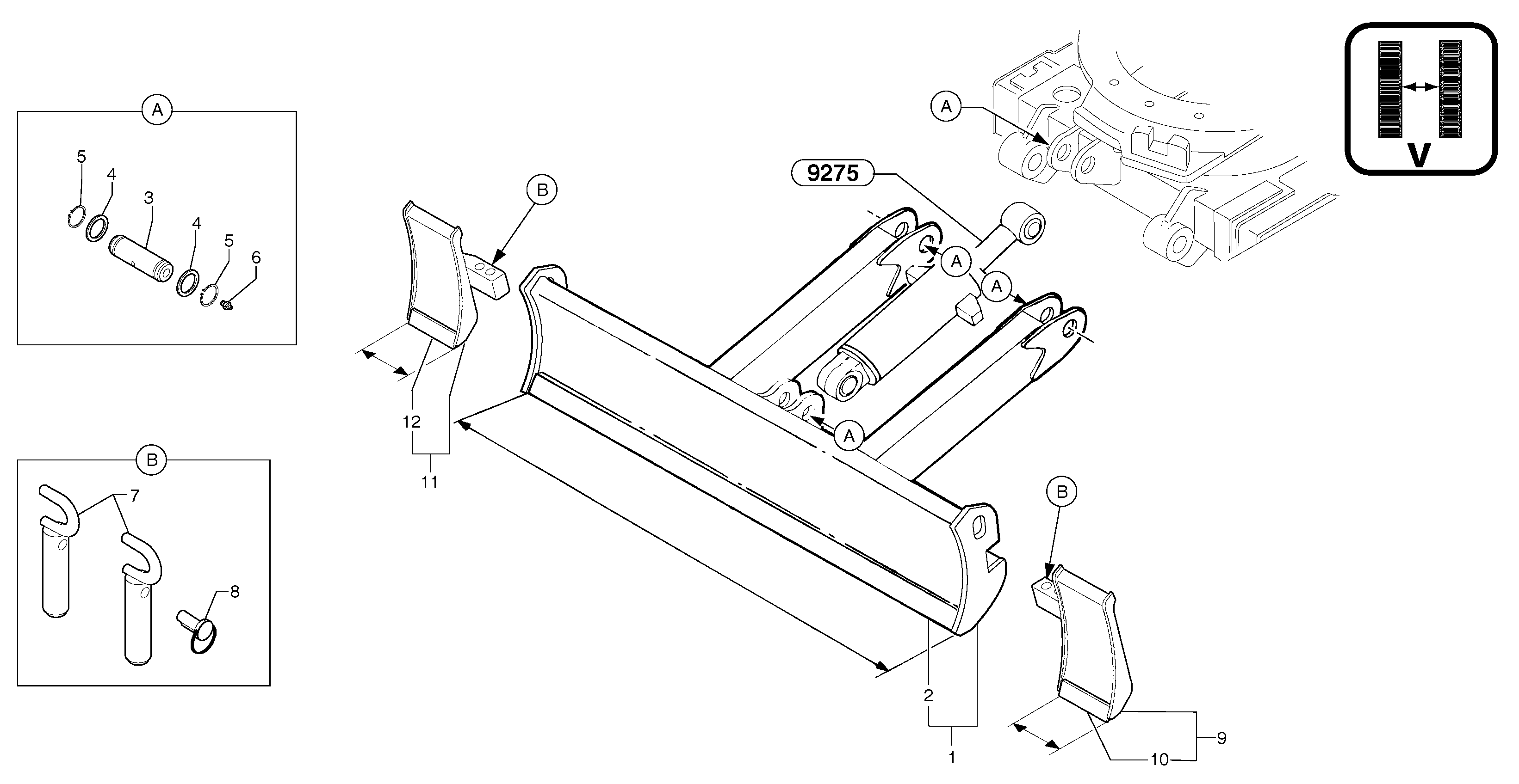 Схема запчастей Volvo EC15B - 105781 dozer blade / variable track EC15B TYPE 272 XT/XTV