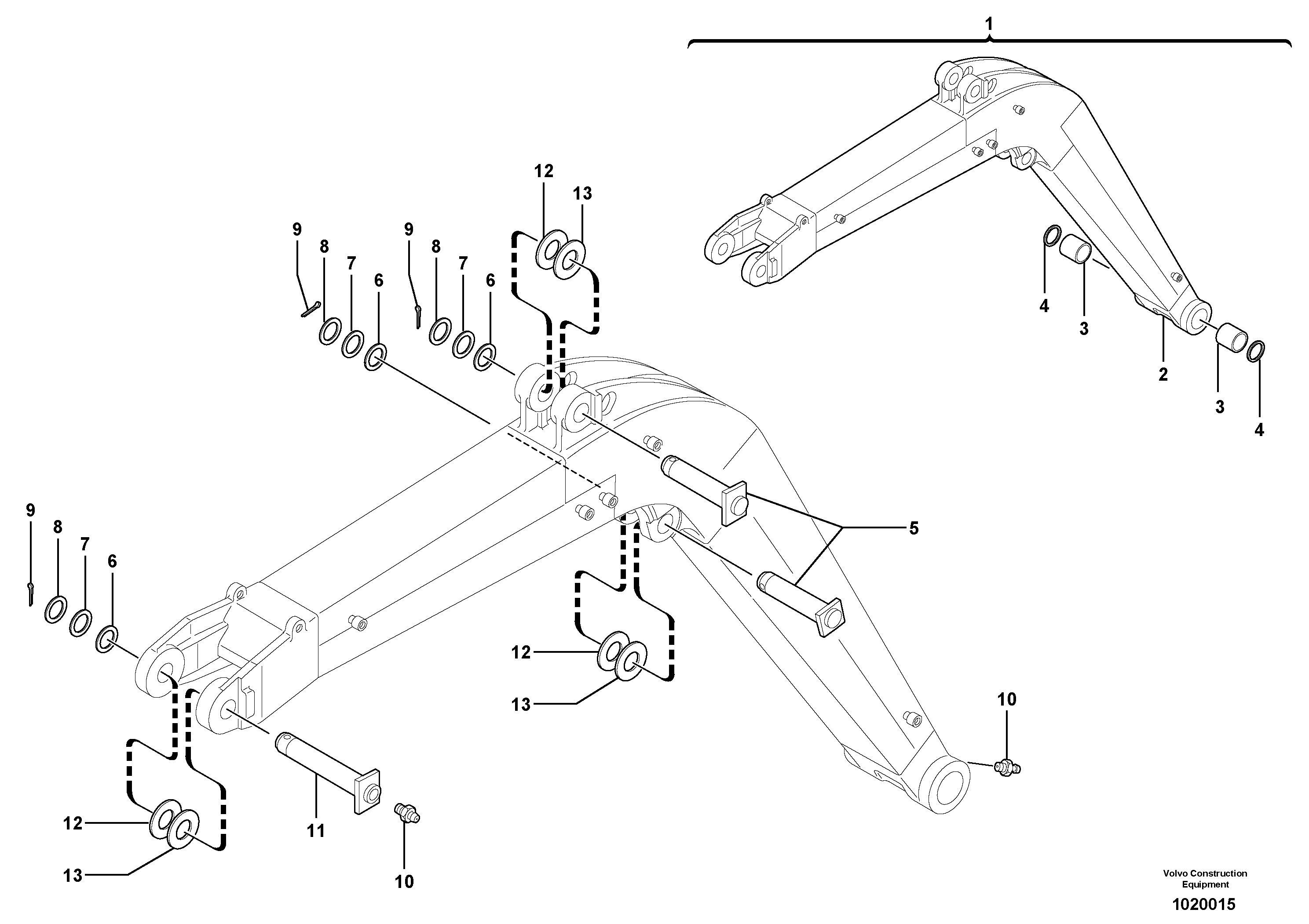 Схема запчастей Volvo EC15B - 105779 Стрела EC15B TYPE 272 XT/XTV