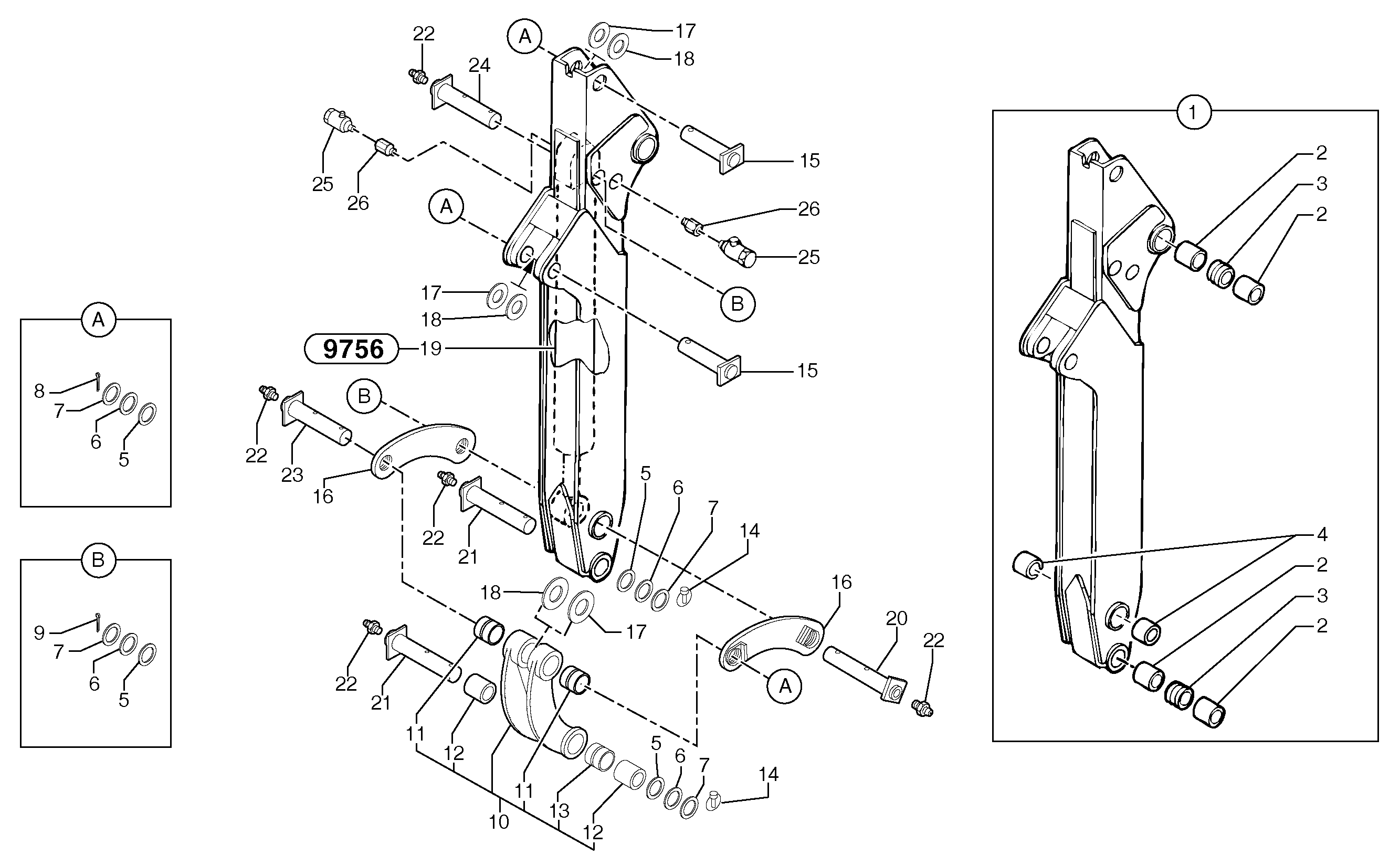 Схема запчастей Volvo EC15B - 97066 Telescopic arm EC15B TYPE 272 XT/XTV