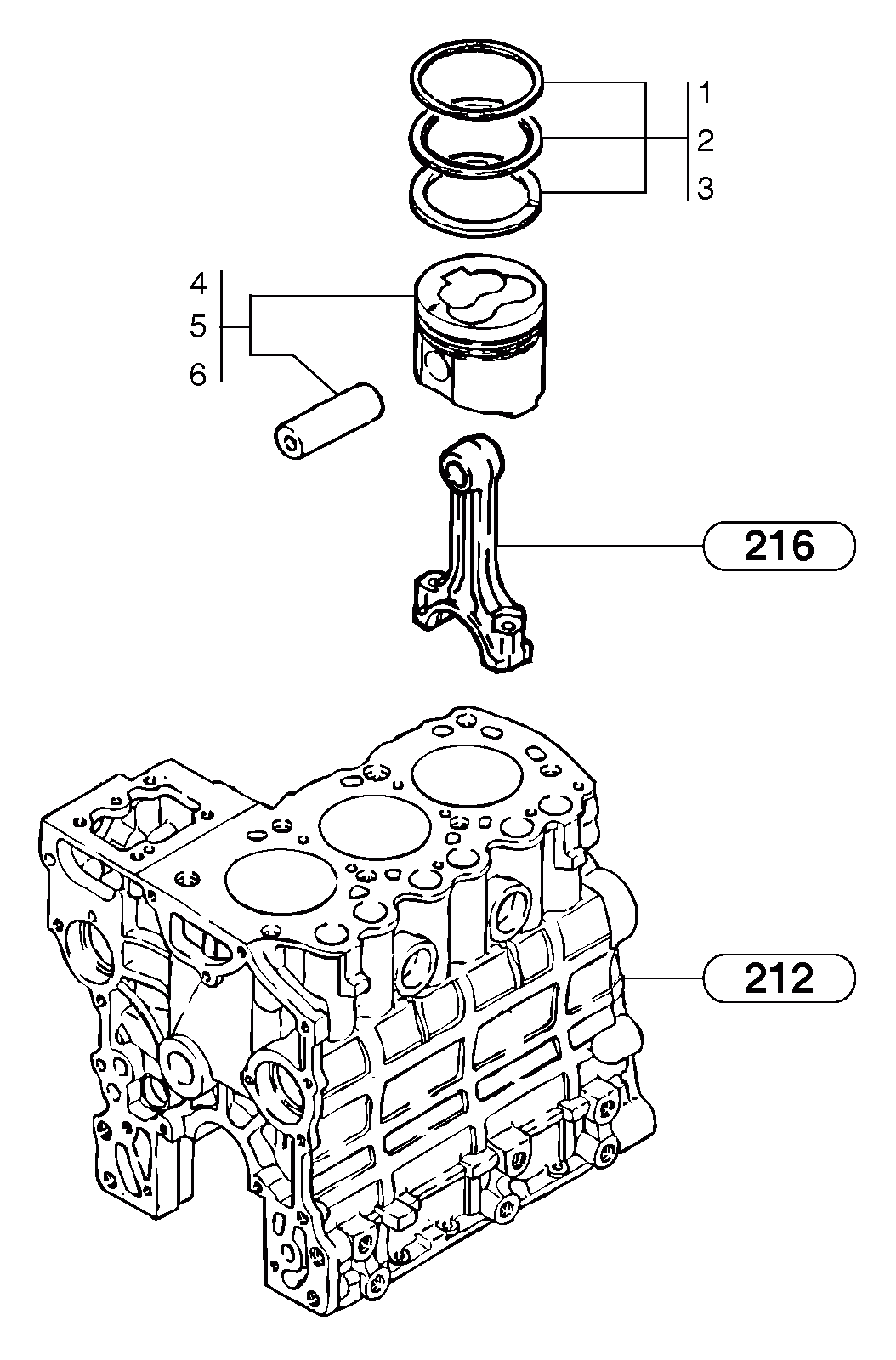 Схема запчастей Volvo EC15B - 29553 Pistons EC15B TYPE 272 XT/XTV