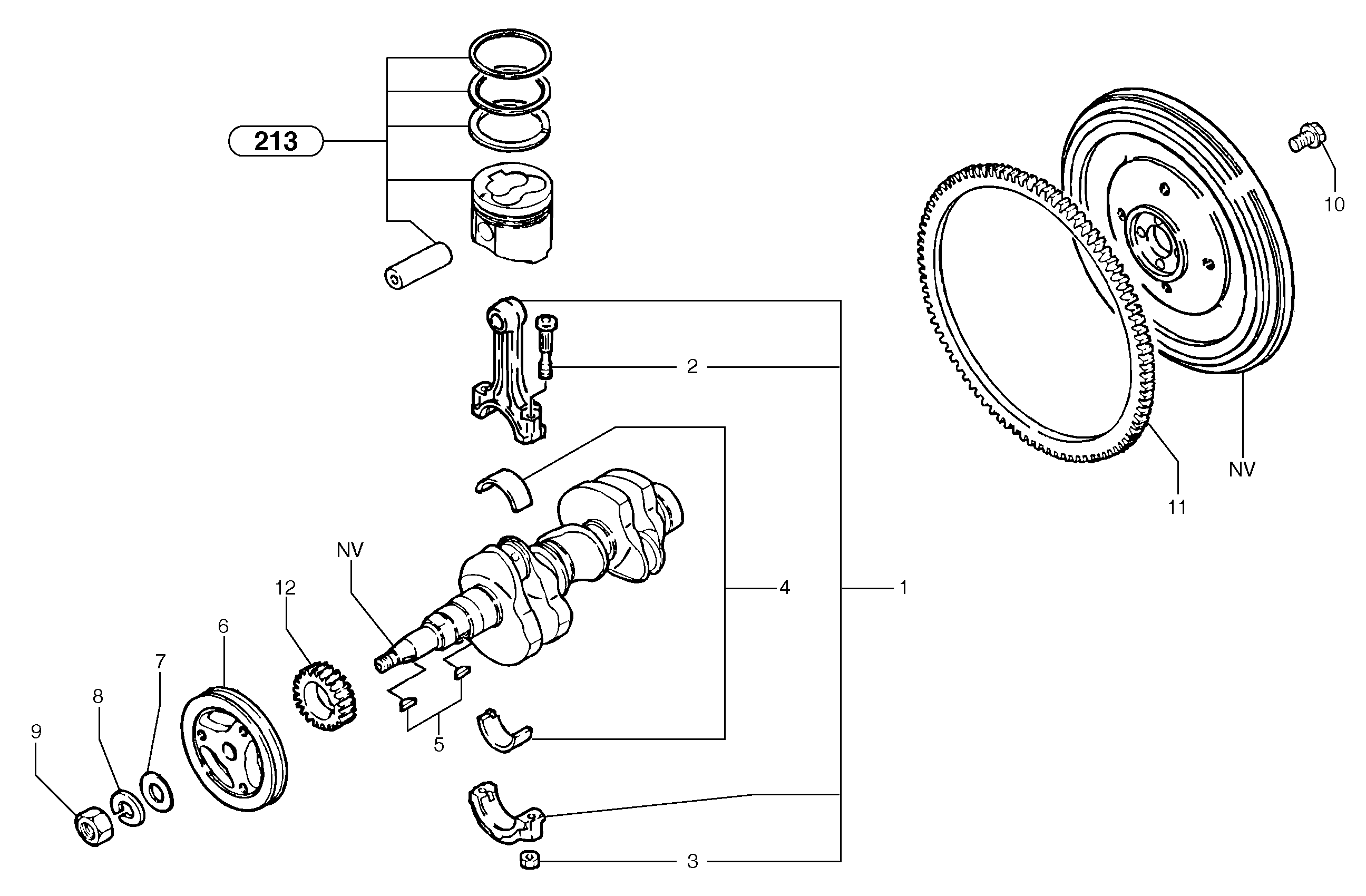 Схема запчастей Volvo EC15B - 29568 Connecting rods EC15B TYPE 272 XT/XTV