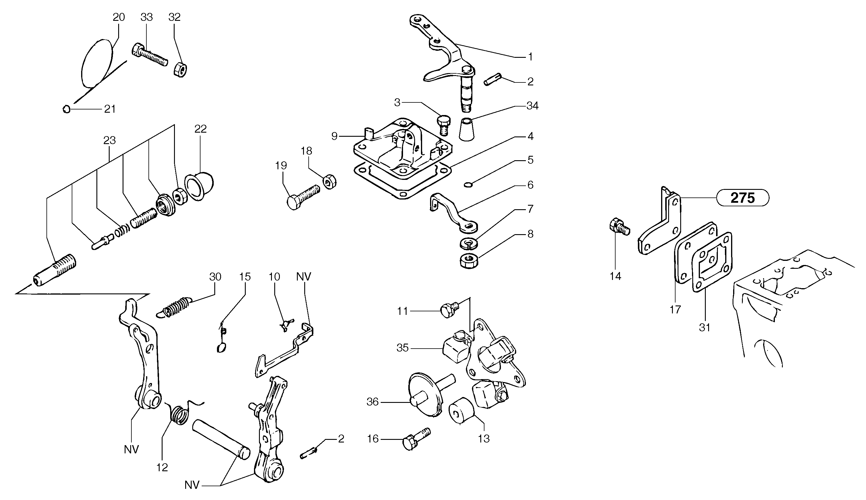Схема запчастей Volvo EC15B - 17896 Engine injection pump control EC15B TYPE 272 XR