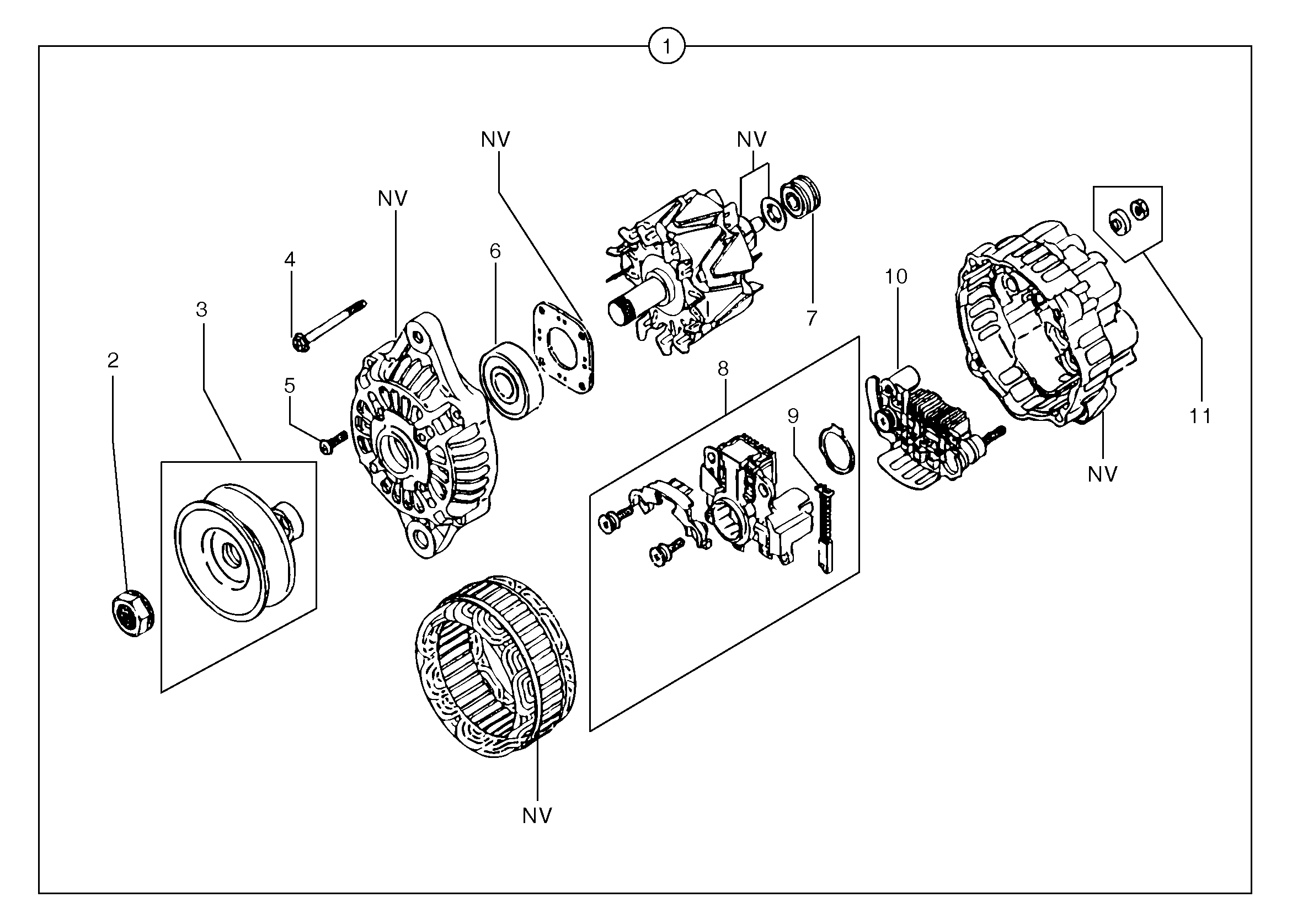 Схема запчастей Volvo EC15B - 36336 Alternator EC15B TYPE 272 XT/XTV