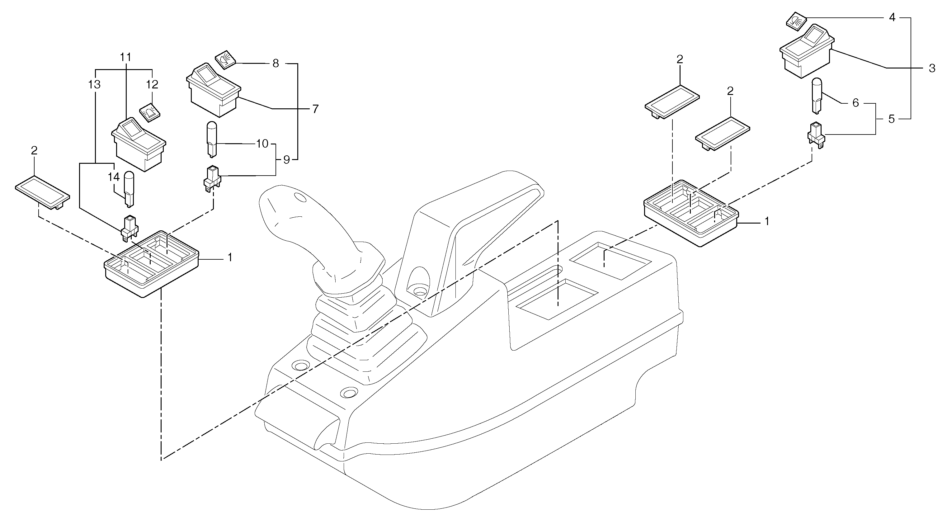 Схема запчастей Volvo EC15B - 27470 Operators station : instrument panel ( left ) EC15B TYPE 272 XR