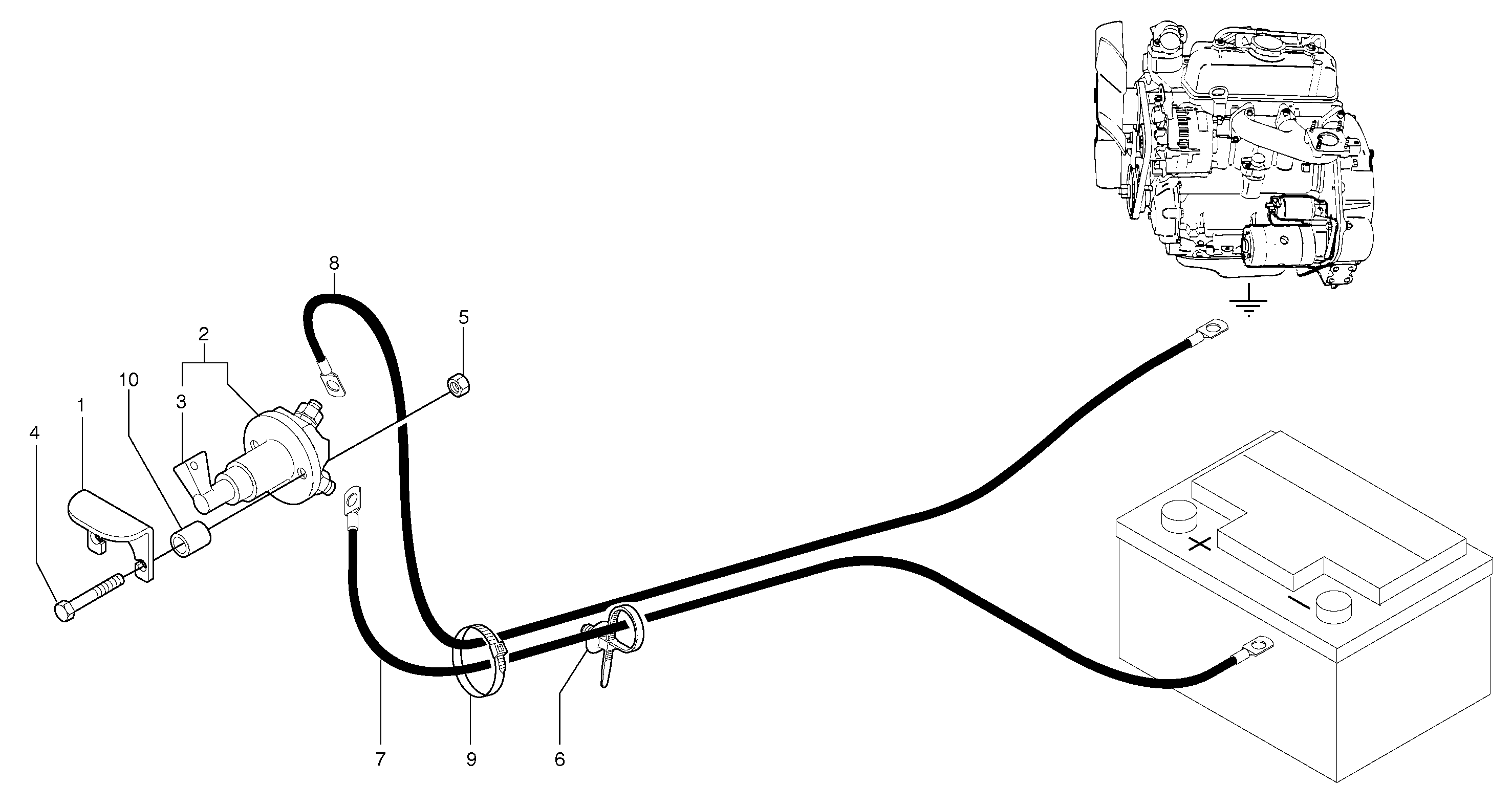 Схема запчастей Volvo EC15B - 85736 Battery cut-out EC15B TYPE 272 XR