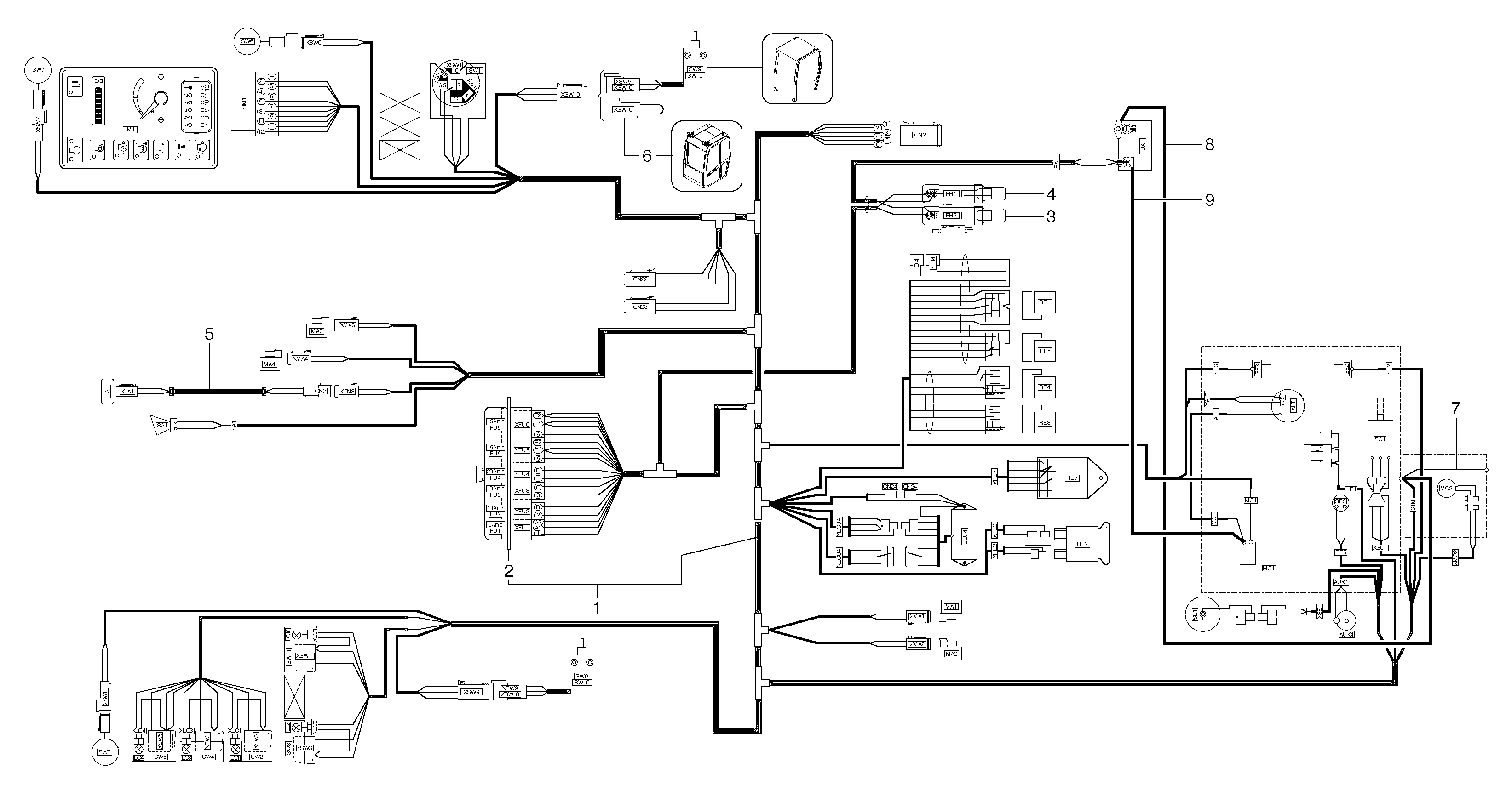 Схема запчастей Volvo EC15B - 100777 Electrical system / without Puma EC15B TYPE 272 XT/XTV