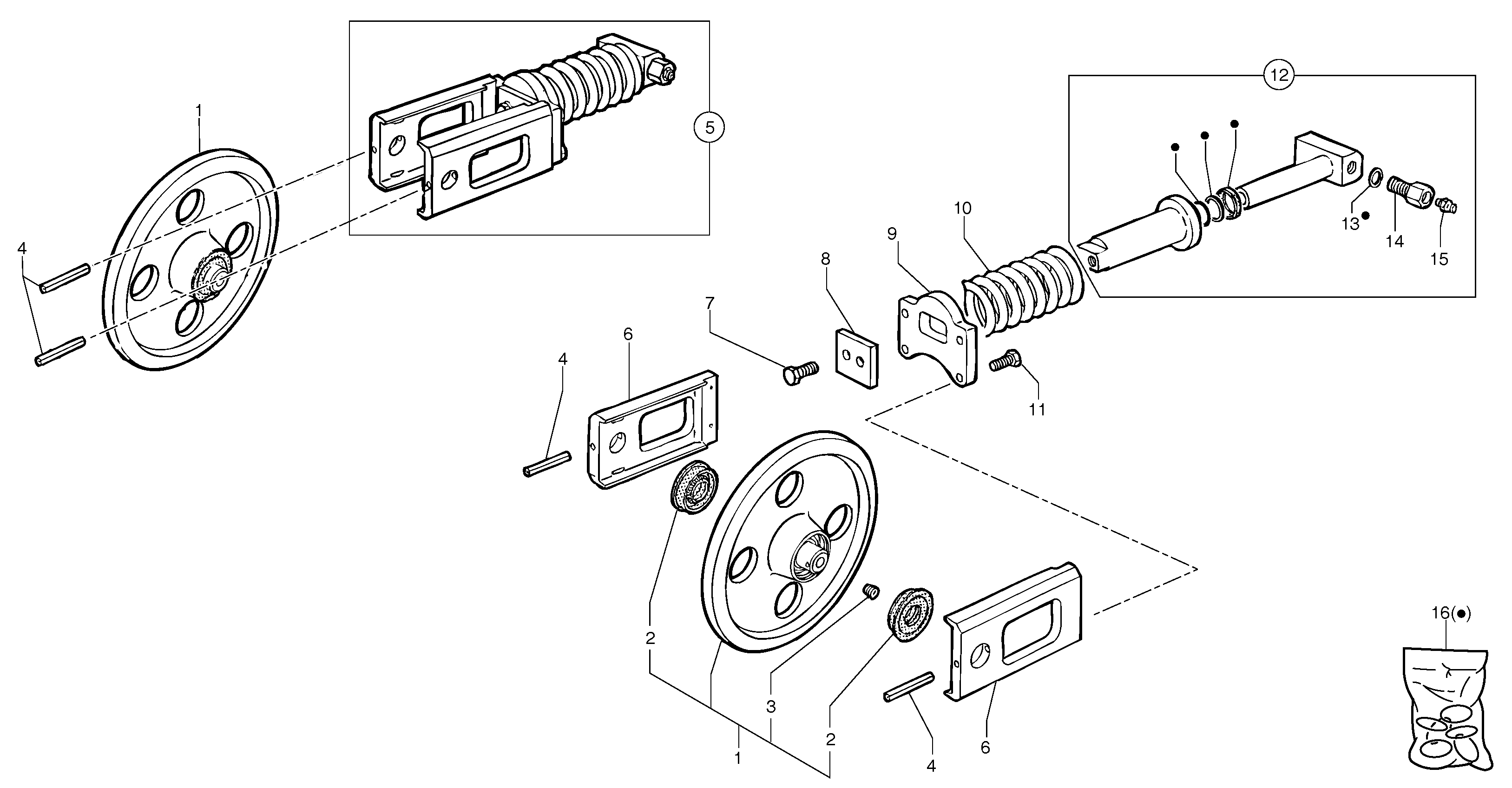 Схема запчастей Volvo EC15B - 44500 Track tensioning ( rubber tracks ) EC15B TYPE 272 XR