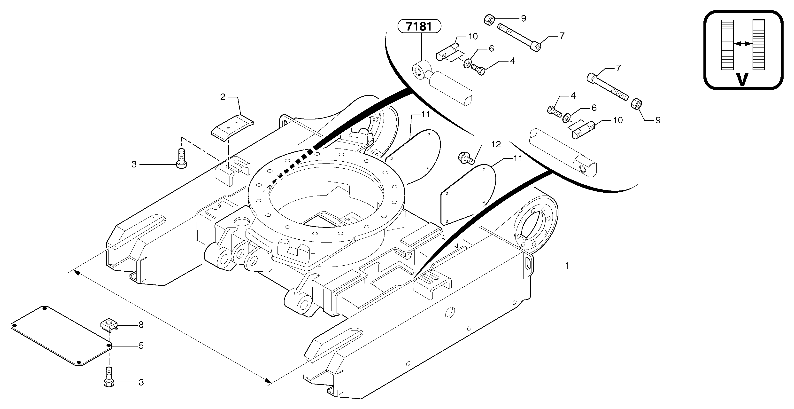 Схема запчастей Volvo EC15B - 83027 Lower frame / variable track EC15B TYPE 272 XT/XTV