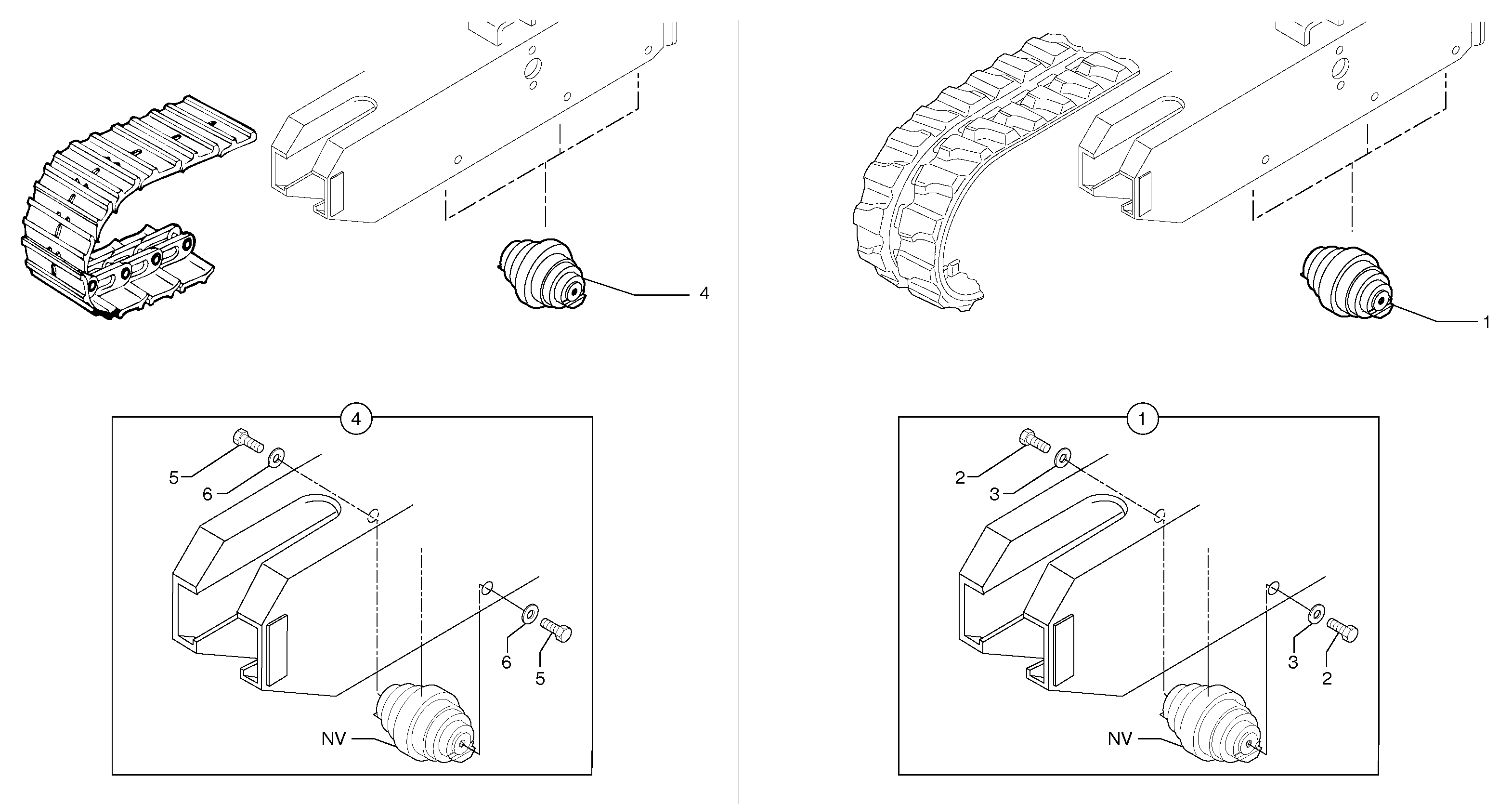 Схема запчастей Volvo EC15B - 2043 Lower roller ( steel and rubber tracks ) EC15B TYPE 272 XT/XTV