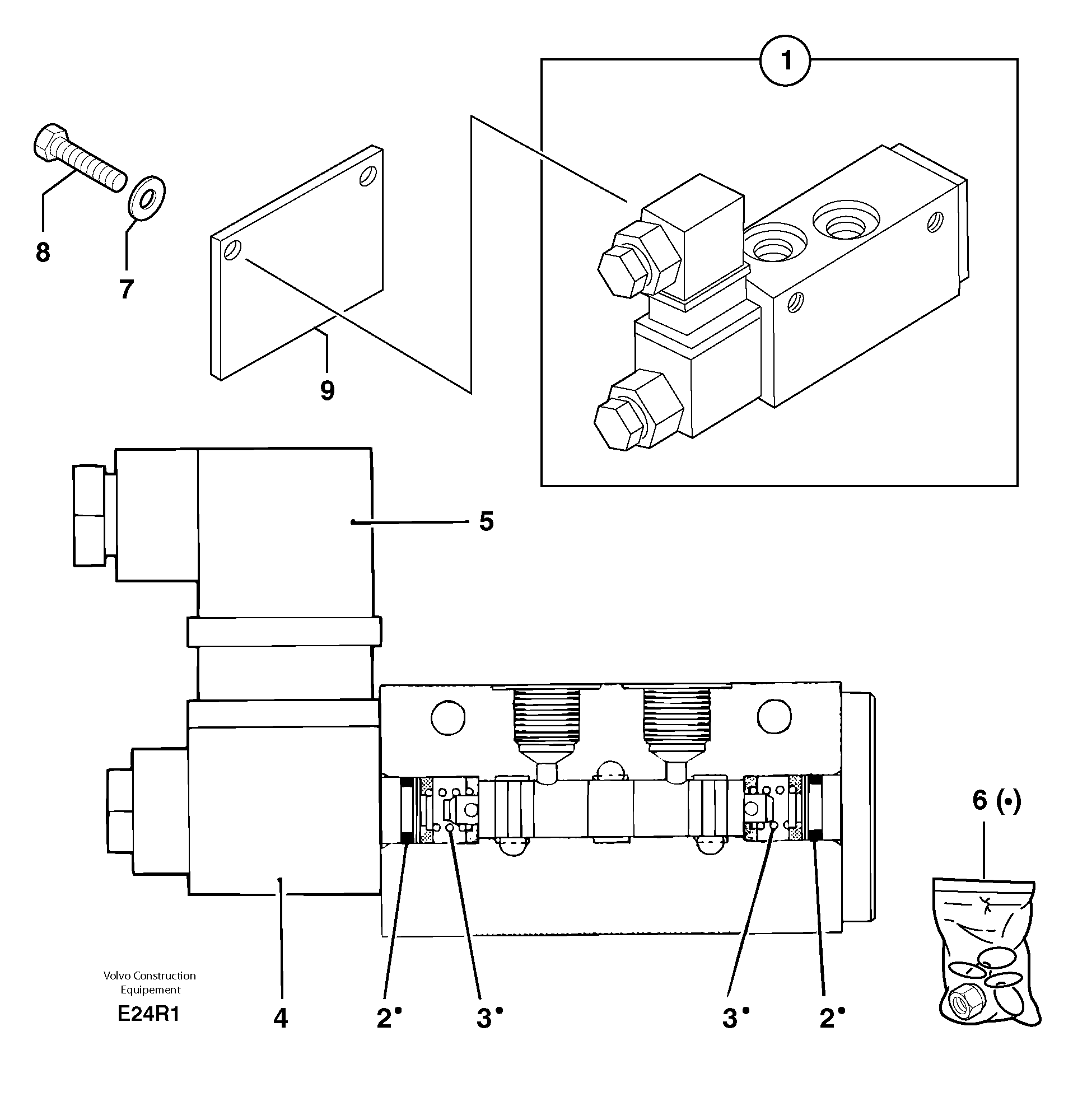 Схема запчастей Volvo EC50 - 6172 Electrovalve (quickfit ) EC50 TYPE 247