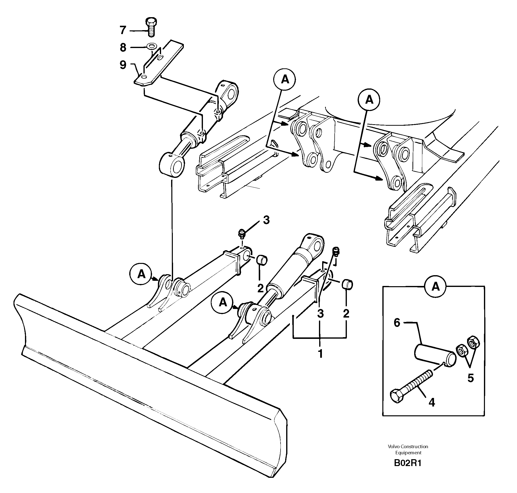 Схема запчастей Volvo EC50 - 6179 Лезвие отвала (аутригера) EC50 TYPE 247