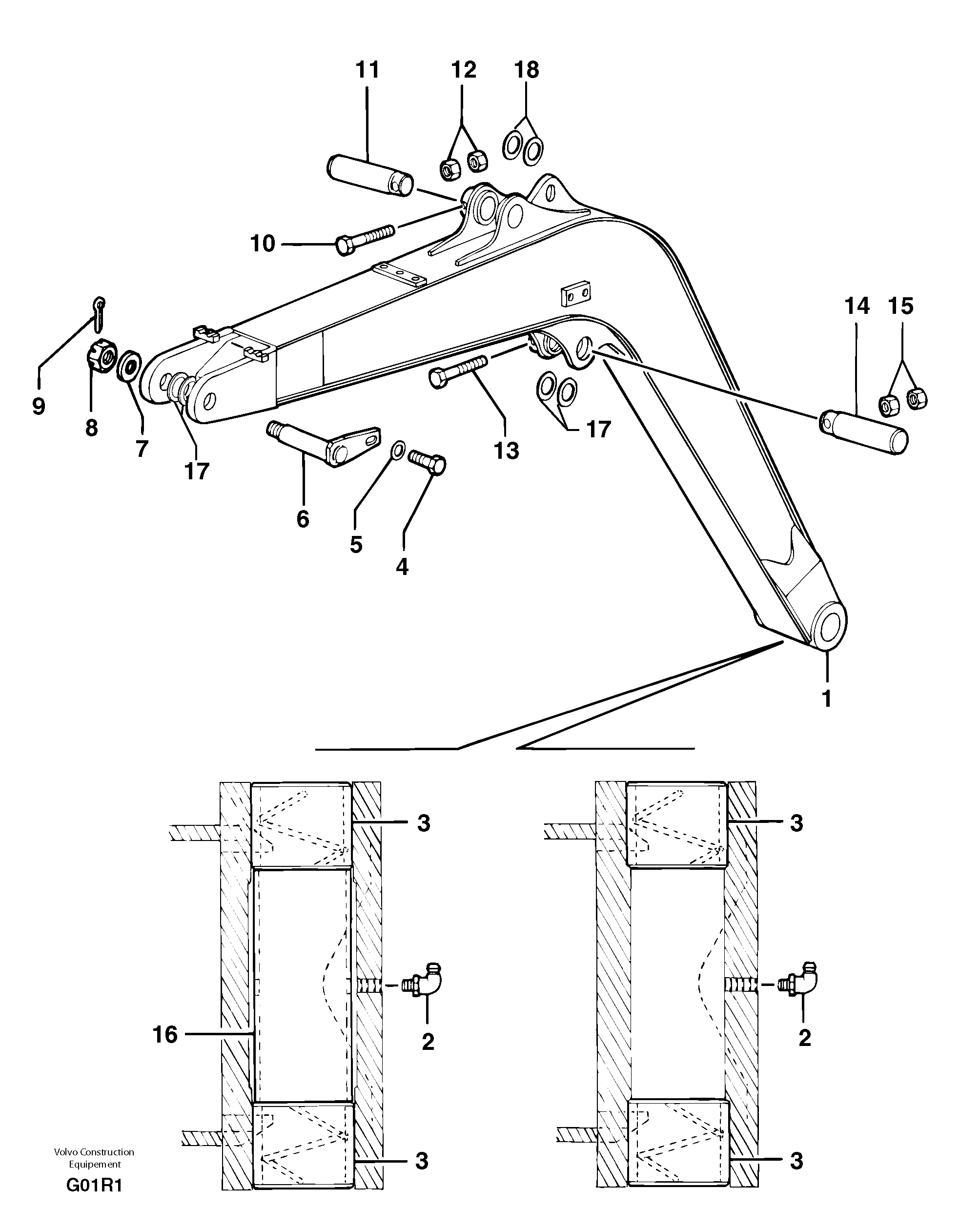 Схема запчастей Volvo EC50 - 38222 Стрела EC50 TYPE 247