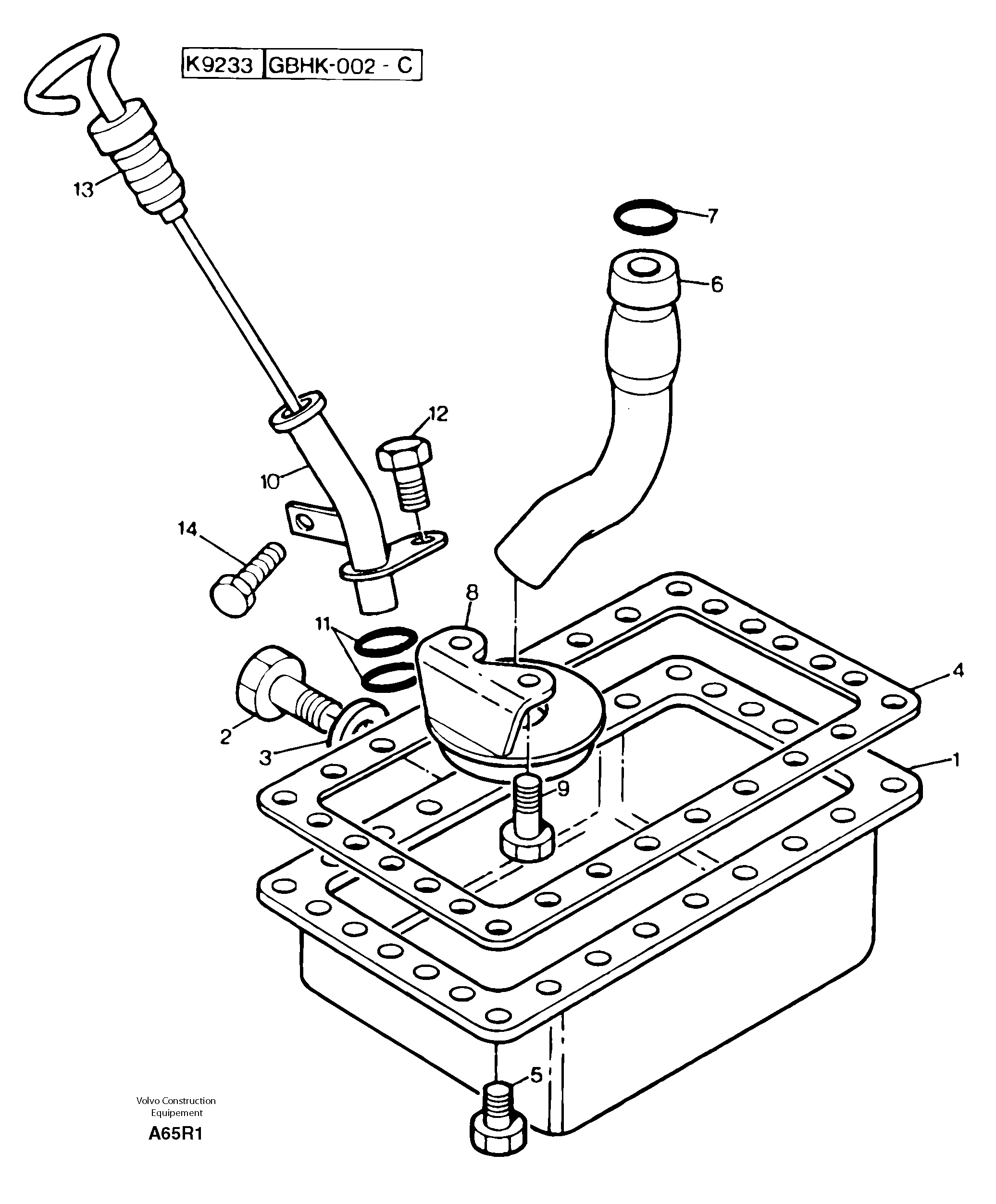 Схема запчастей Volvo EC50 - 100956 Lubrication oil sump EC50VV TYPE 247