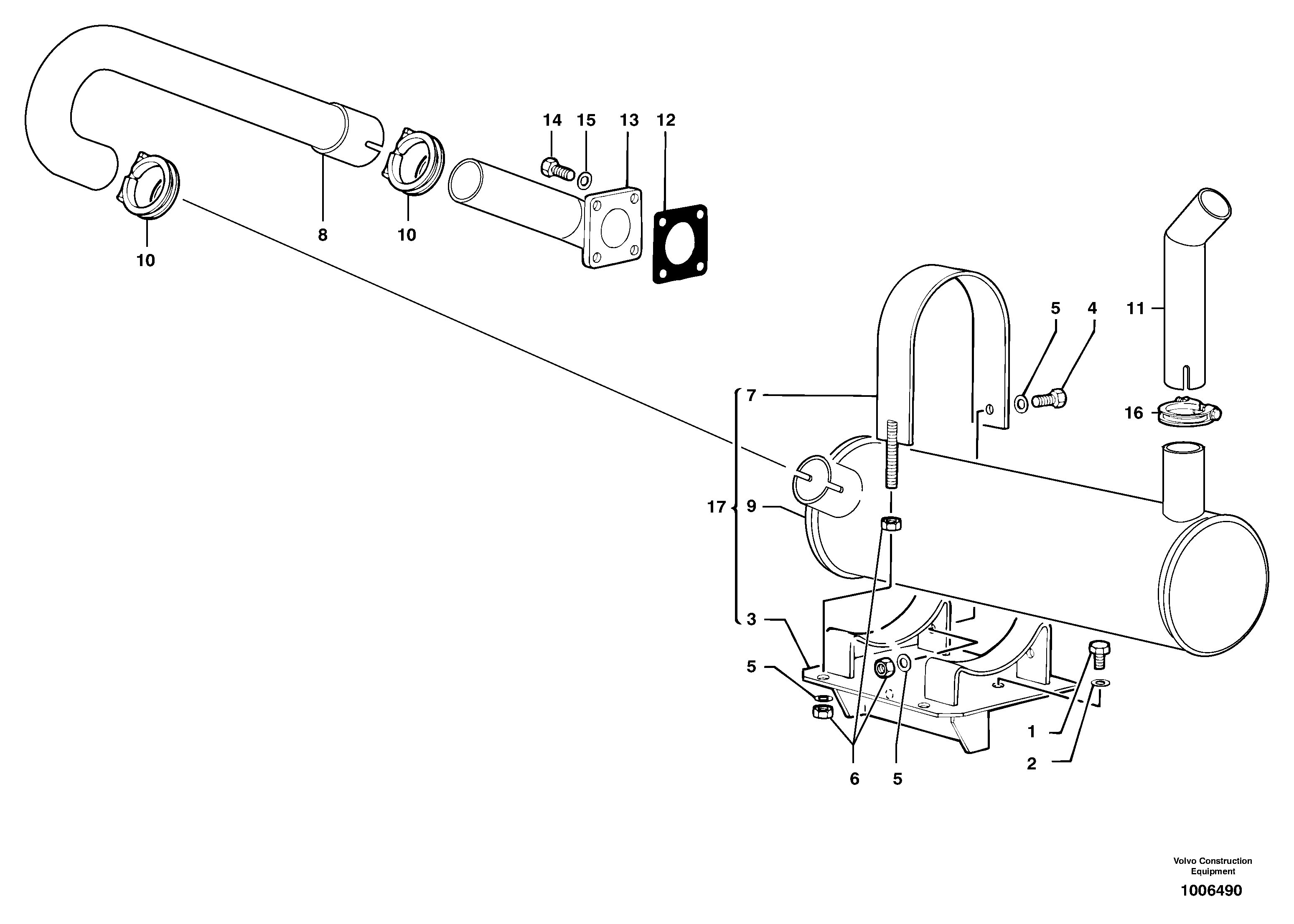 Схема запчастей Volvo EC50 - 6438 Muffler EC50VV TYPE 247
