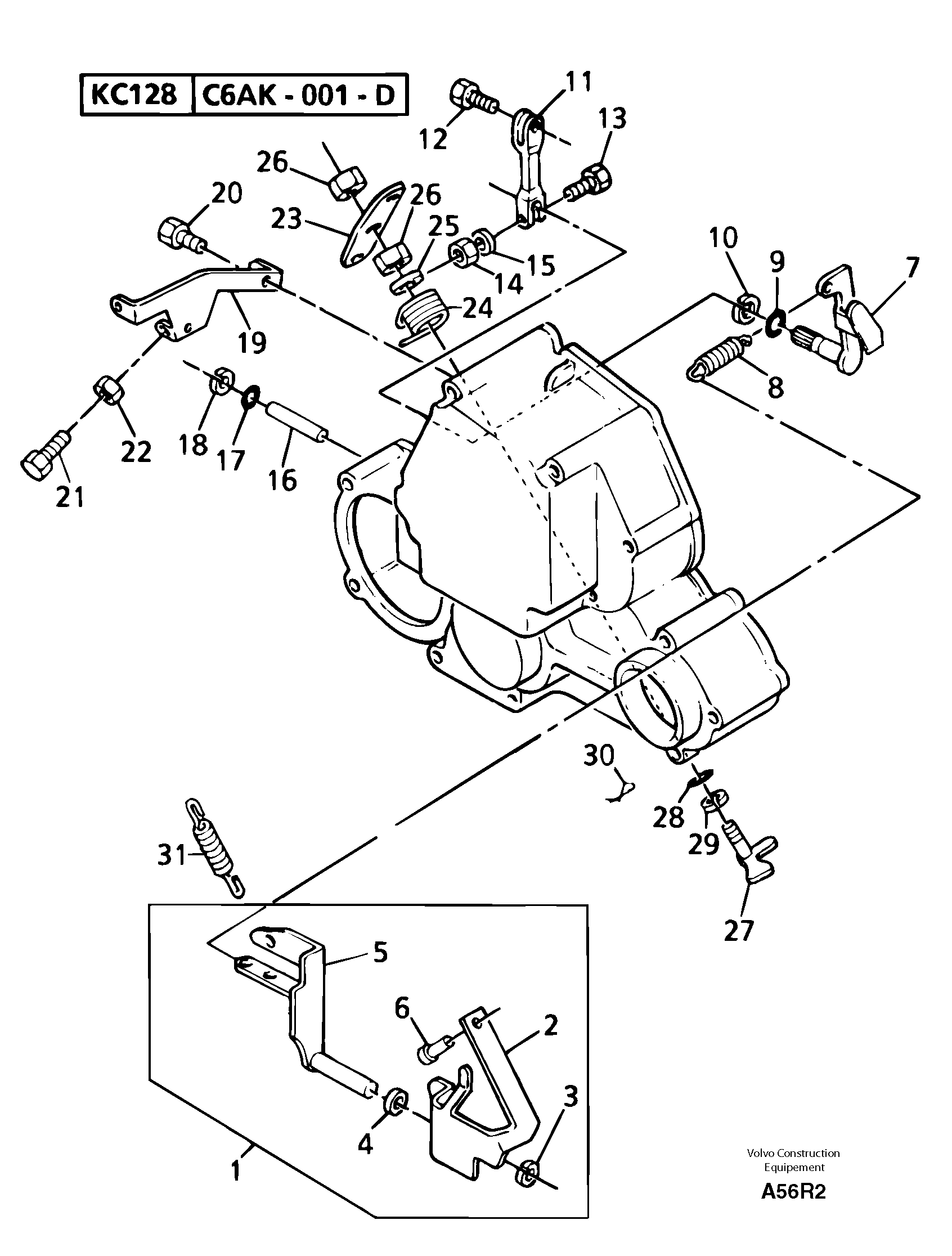 Схема запчастей Volvo EC50 - 9675 Engine injection pump control EC50VV TYPE 247
