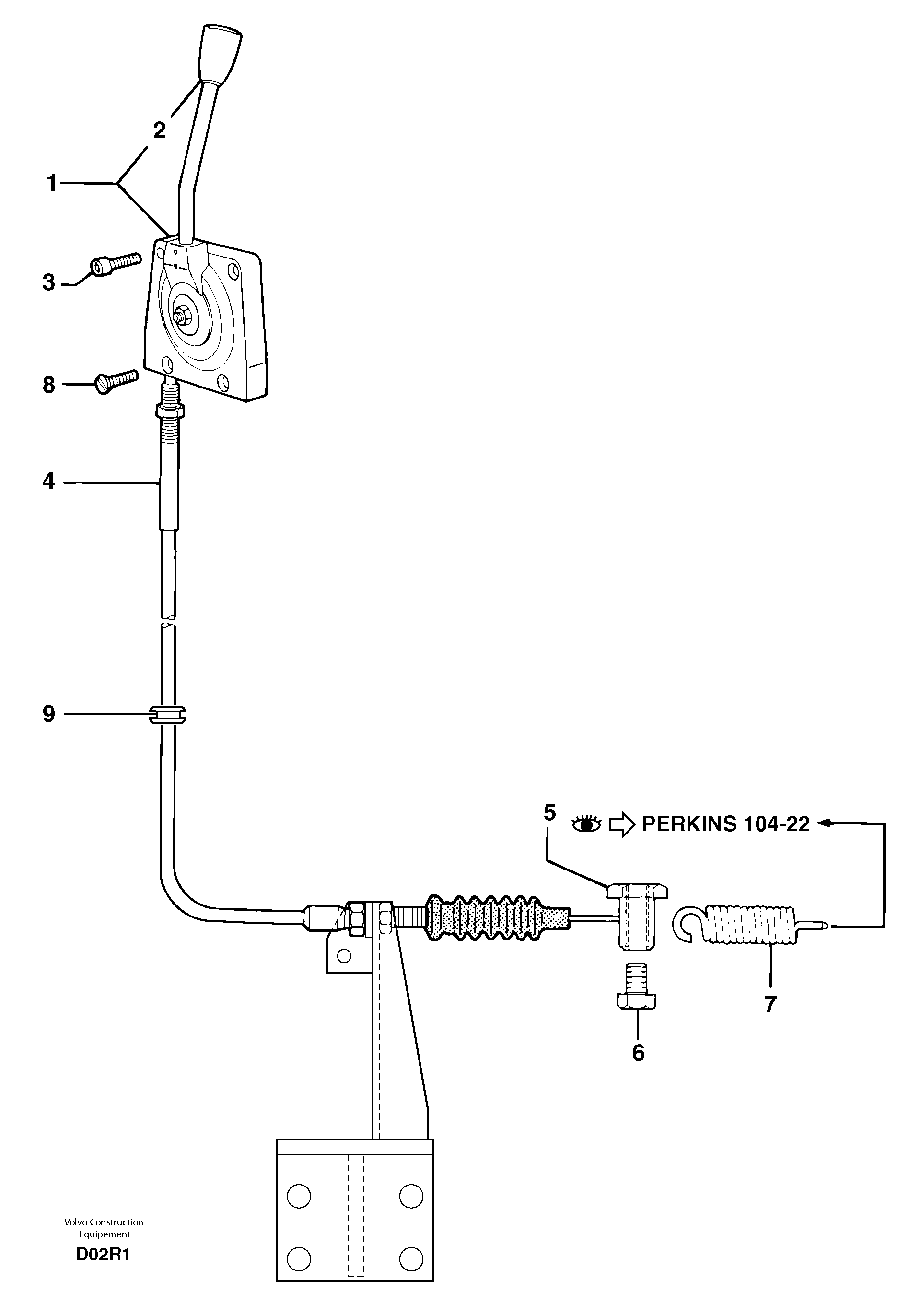Схема запчастей Volvo EC50 - 6445 Engine acceleration control EC50VV TYPE 247