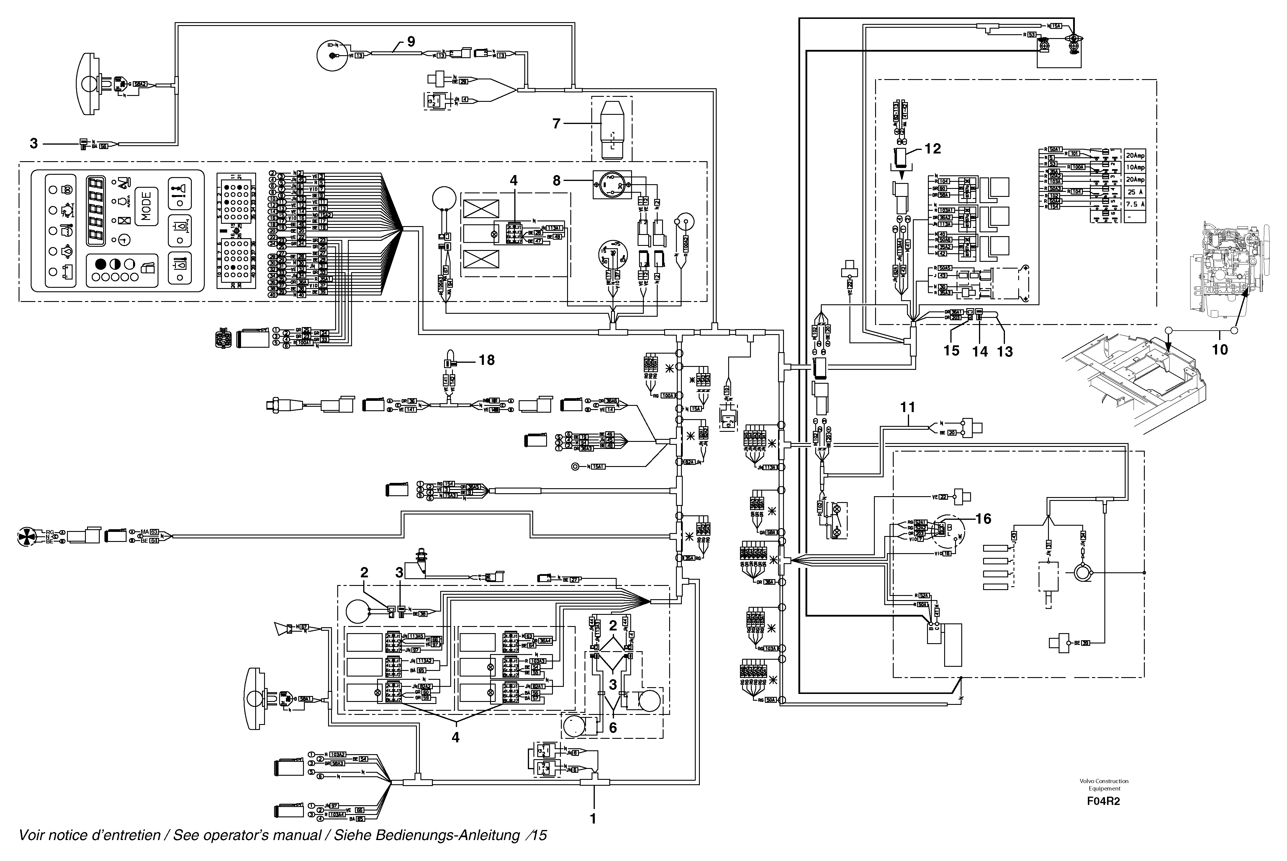 Схема запчастей Volvo EC50 - 46408 Electrical system / with Puma EC50VV TYPE 247