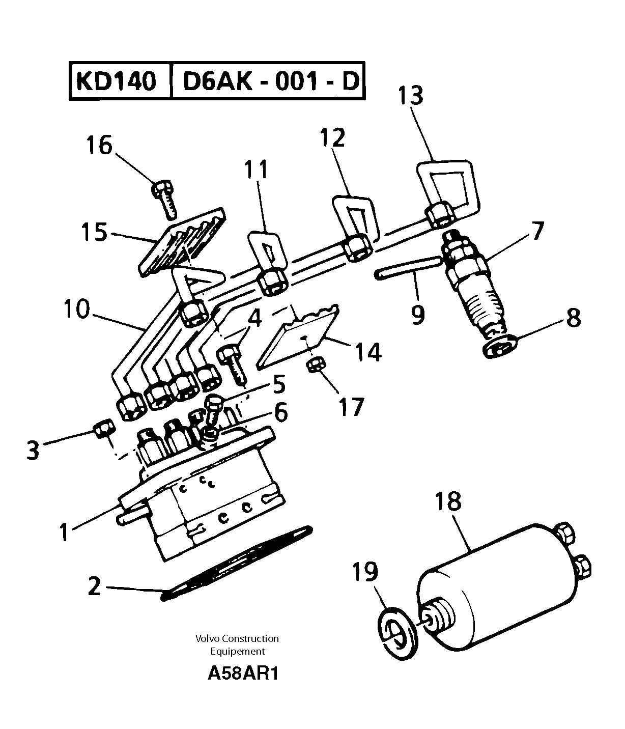 Схема запчастей Volvo EC50 - 14561 Fuel injection equipment ( diesel ) EC50 TYPE 247