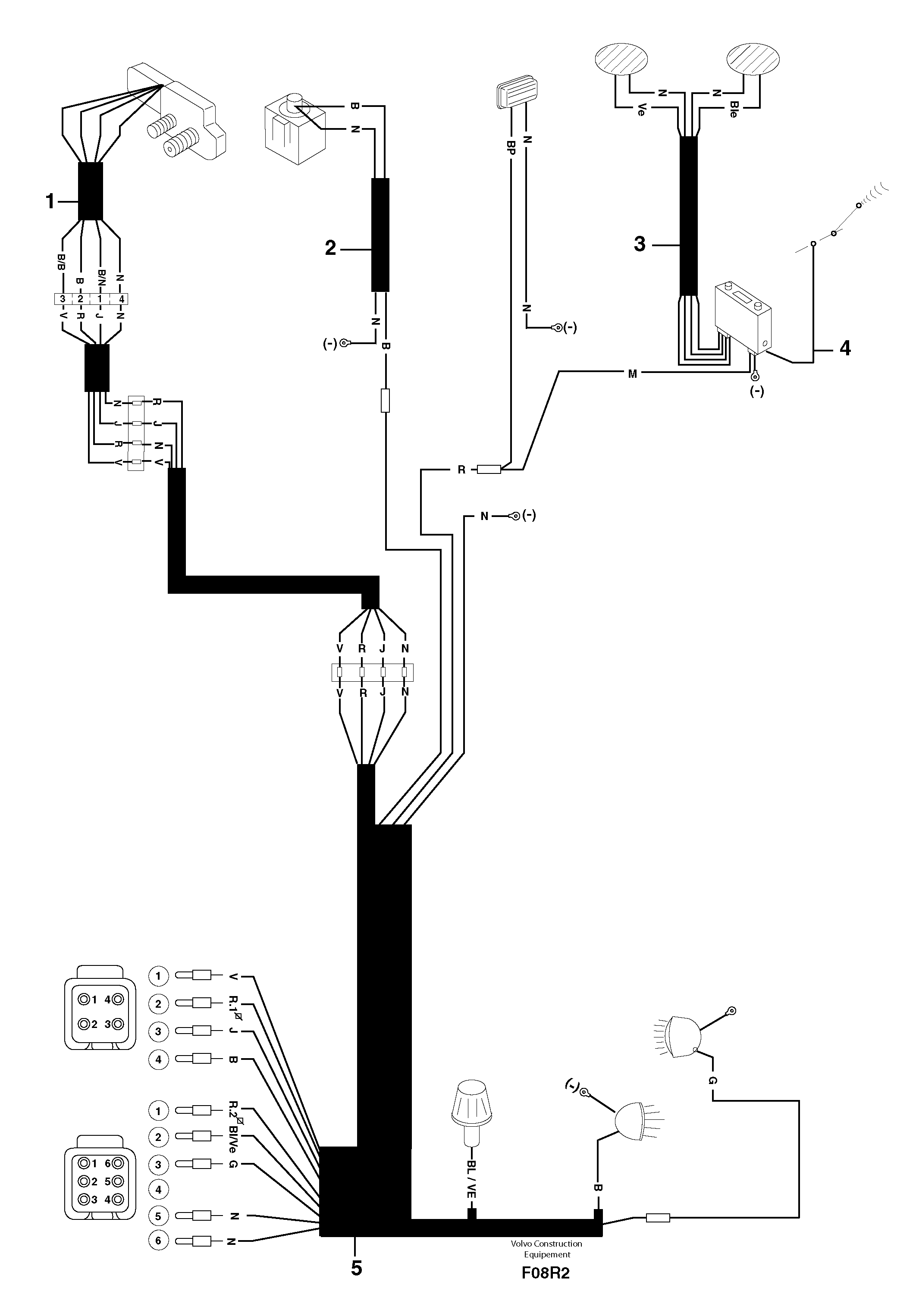 Схема запчастей Volvo EC50 - 6459 Electrical system / cab EC50VV TYPE 247