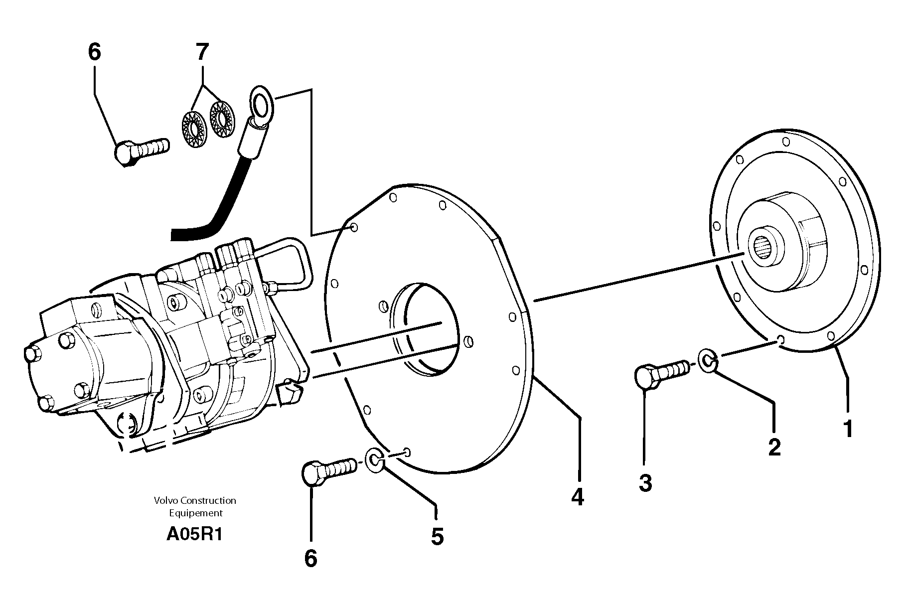 Схема запчастей Volvo EC50 - 55285 Engine coupling / hydraulic pump EC50VV TYPE 247