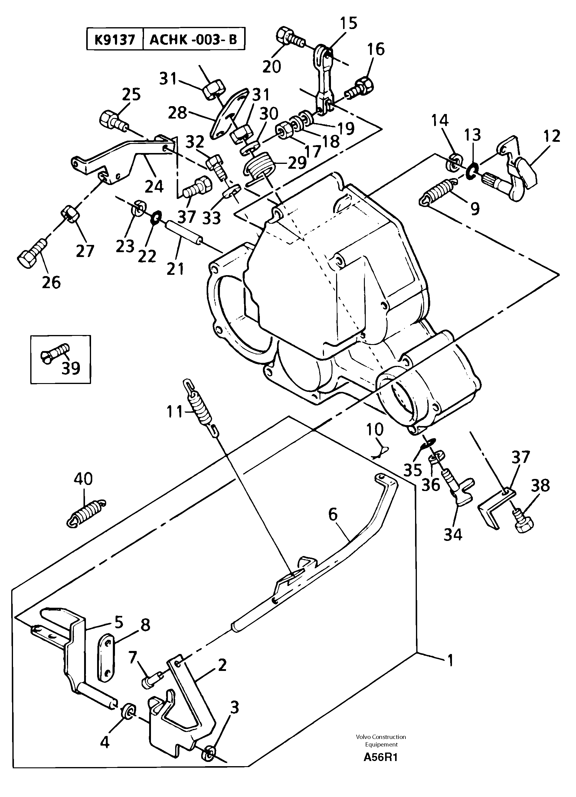 Схема запчастей Volvo EC50 - 9418 Engine injection pump control EC50 TYPE 247