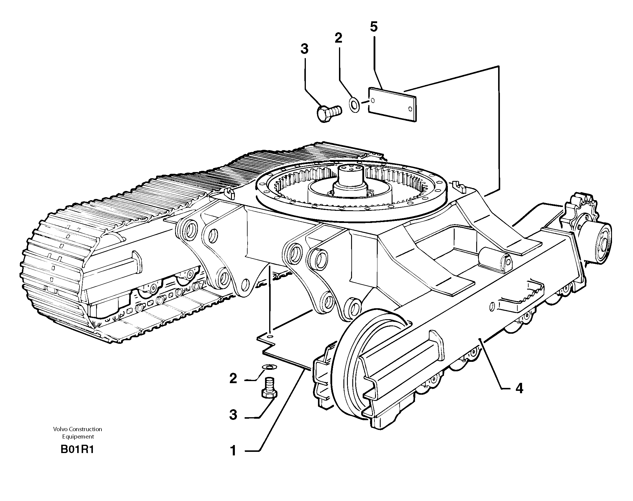Схема запчастей Volvo EC50 - 7132 Lower frame EC50VV TYPE 247