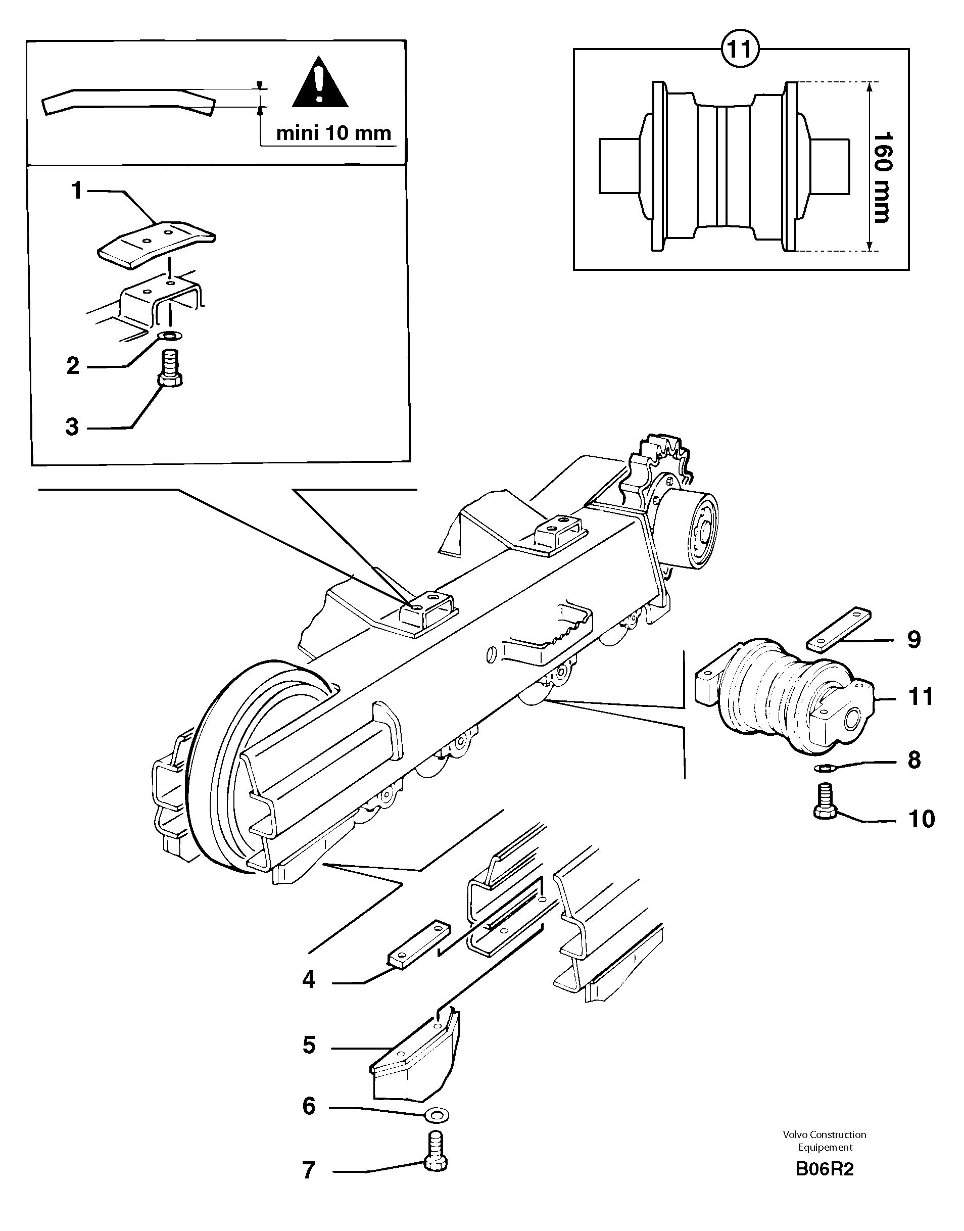 Схема запчастей Volvo EC50 - 7136 Track rollers EC50VV TYPE 247