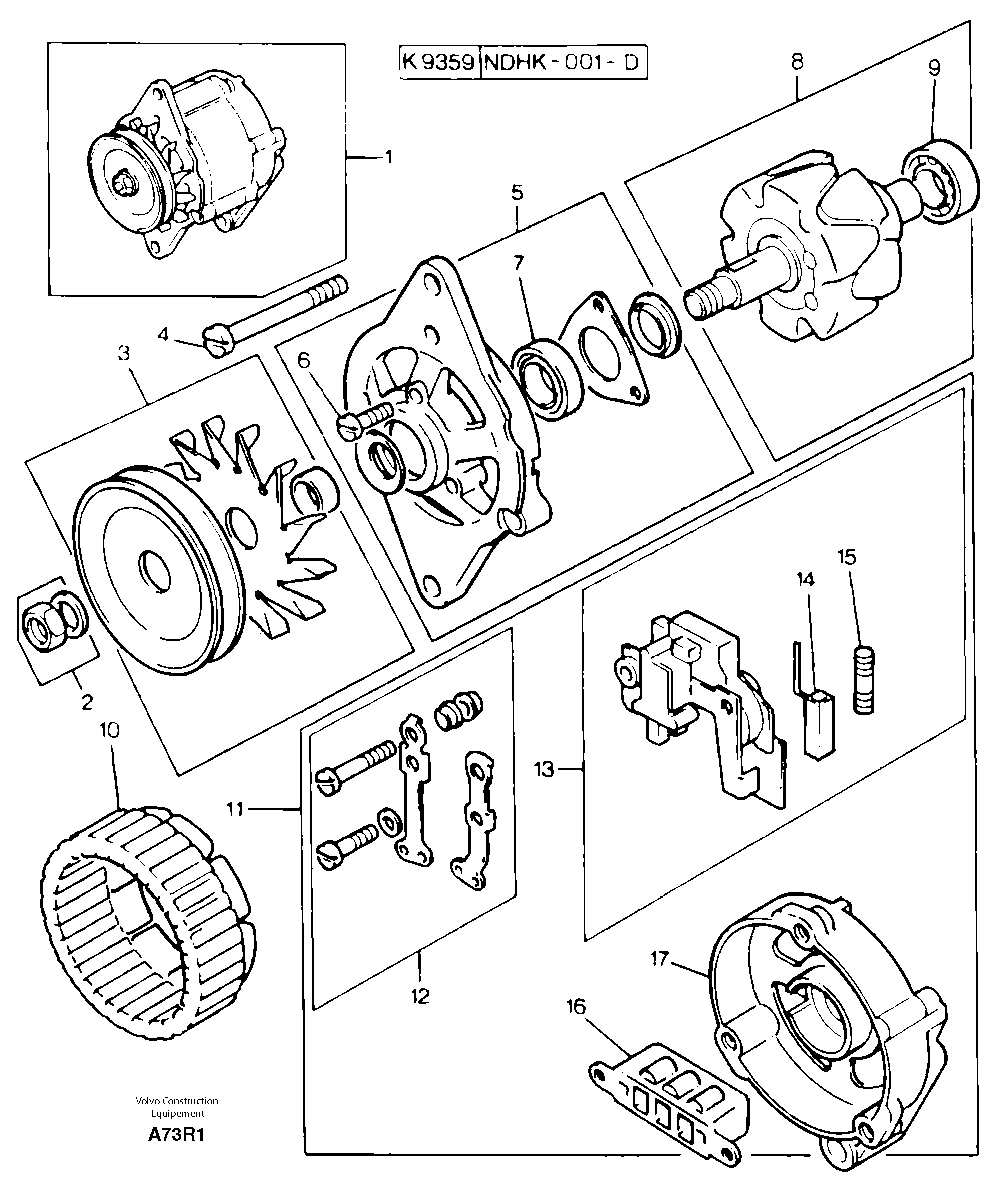 Схема запчастей Volvo EC50 - 103324 Alternator EC50 TYPE 247