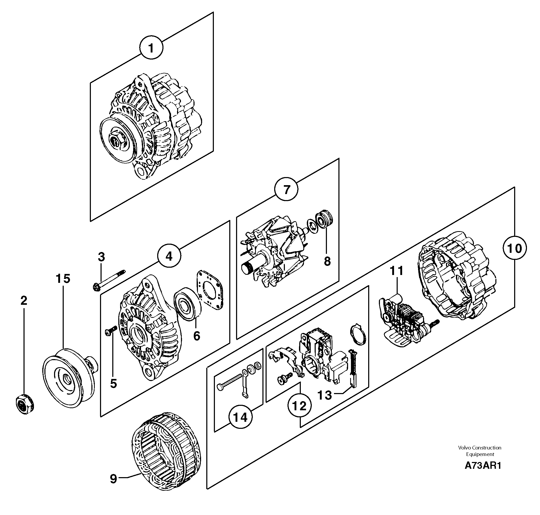Схема запчастей Volvo EC50 - 8679 Alternator EC50 TYPE 247