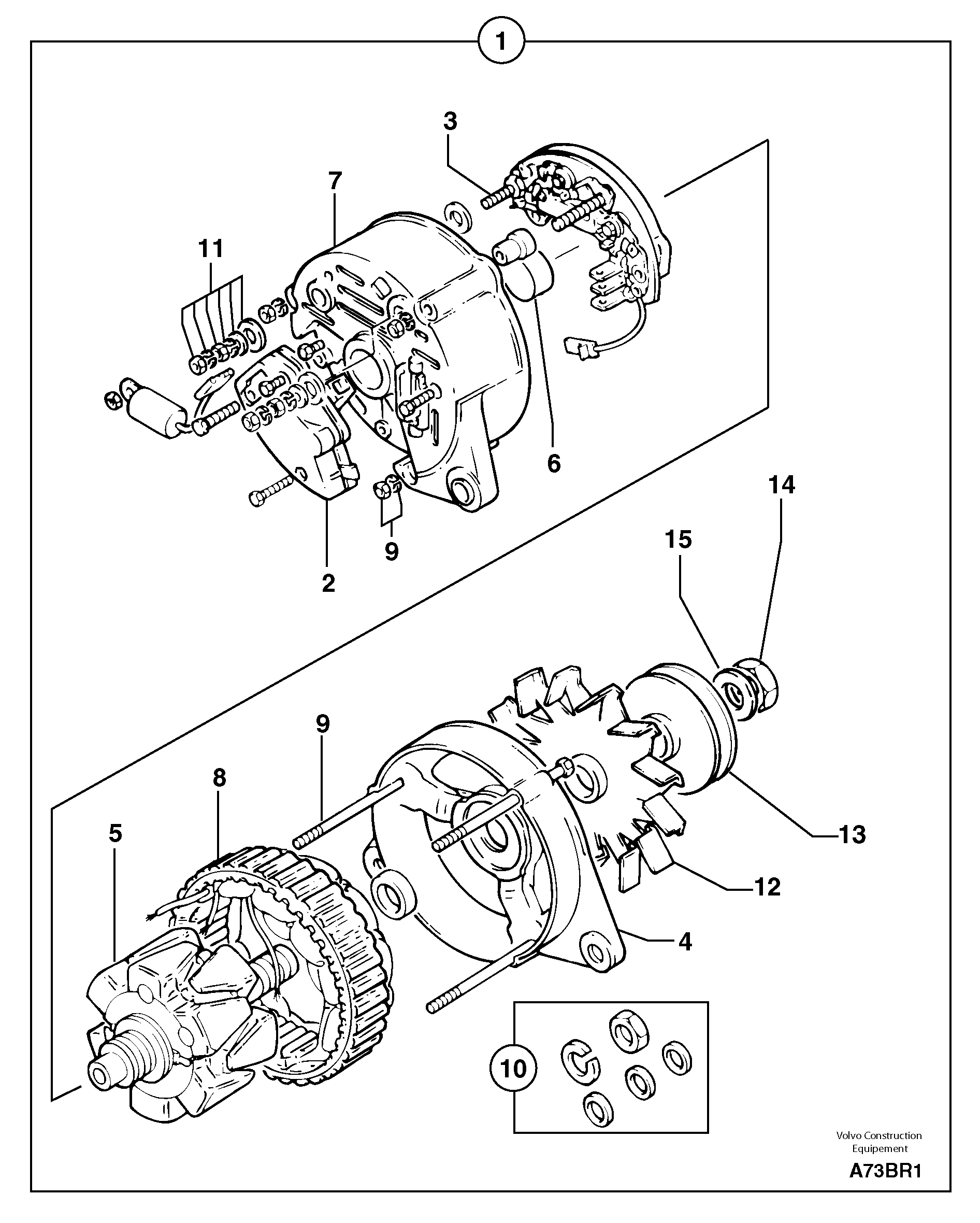 Схема запчастей Volvo EC50 - 8680 Alternator EC50 TYPE 247