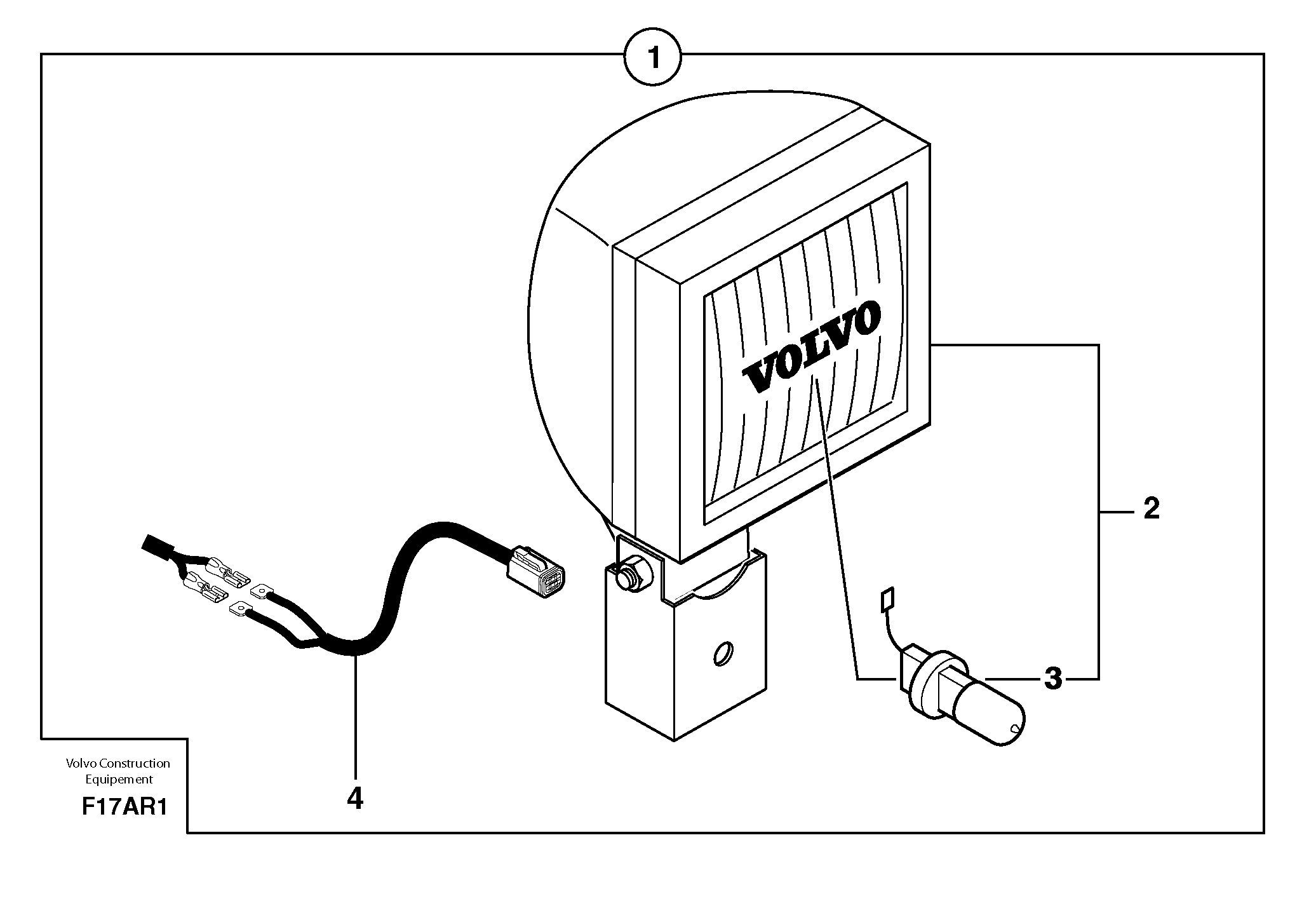 Схема запчастей Volvo EC50 - 105129 Rear headlight on cab EC50 TYPE 247