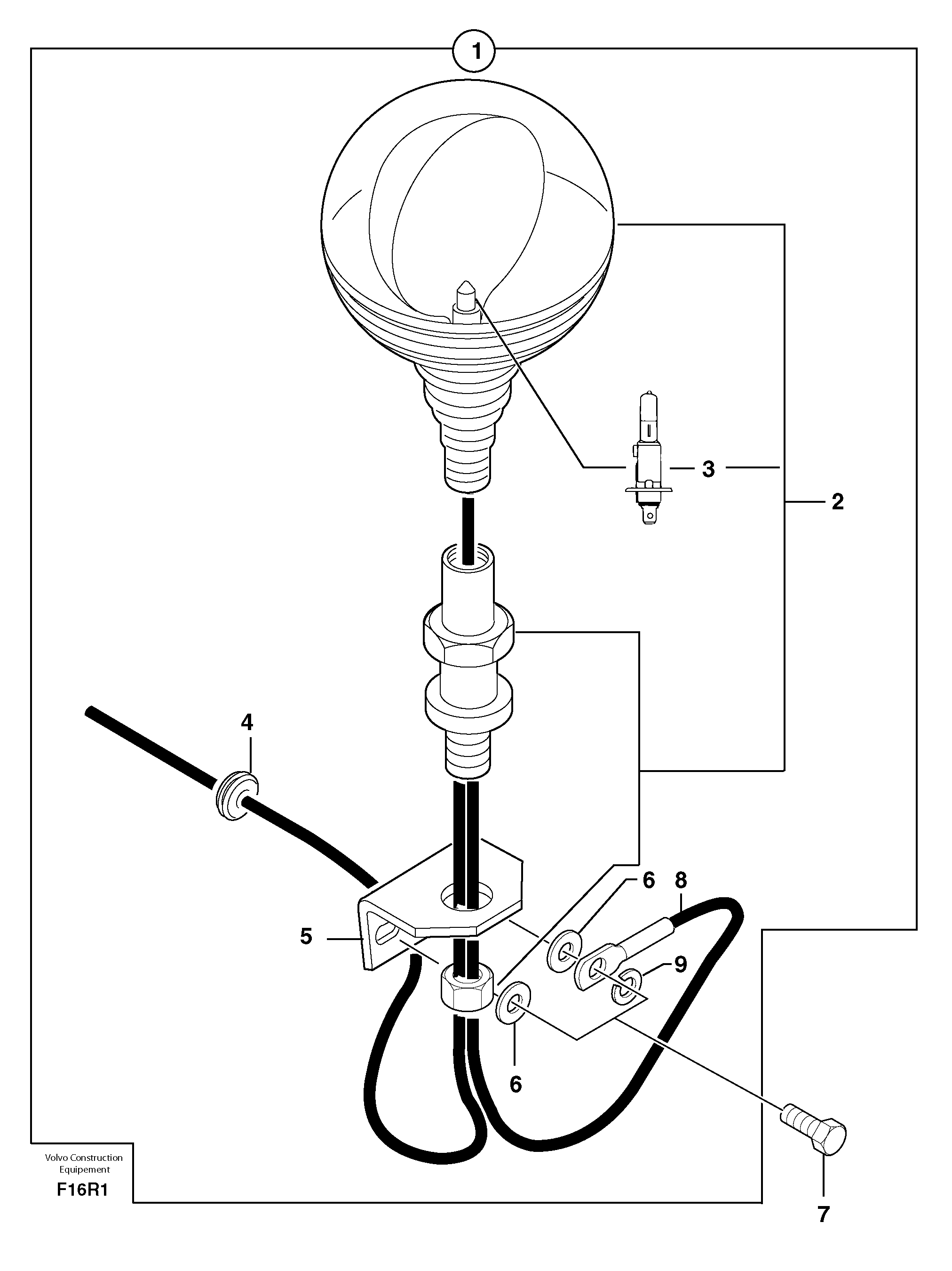 Схема запчастей Volvo EC50 - 8687 Flashing light on cab EC50 TYPE 247