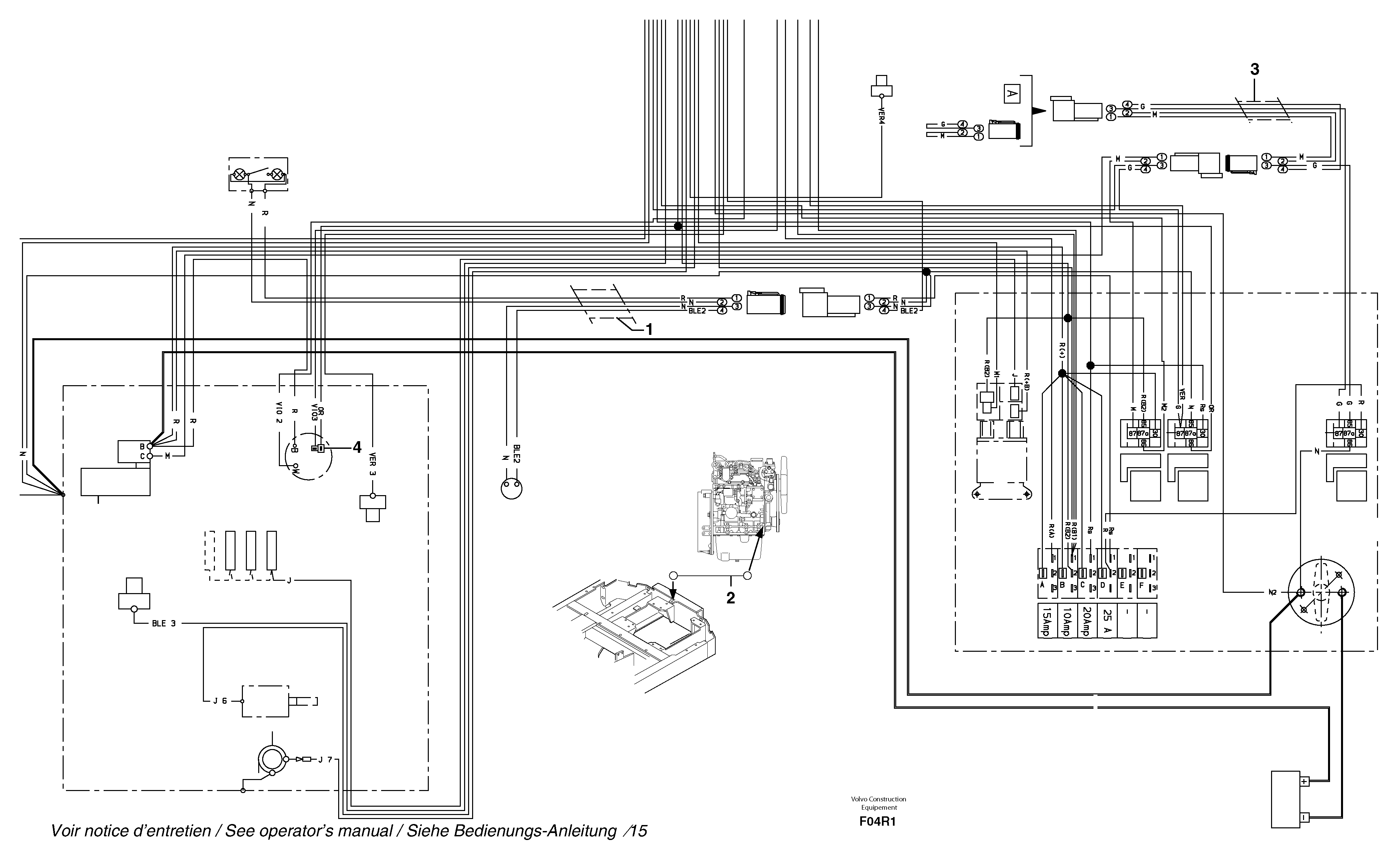 Схема запчастей Volvo EC50 - 46400 Electrical system (rear) / with Puma EC50 TYPE 247
