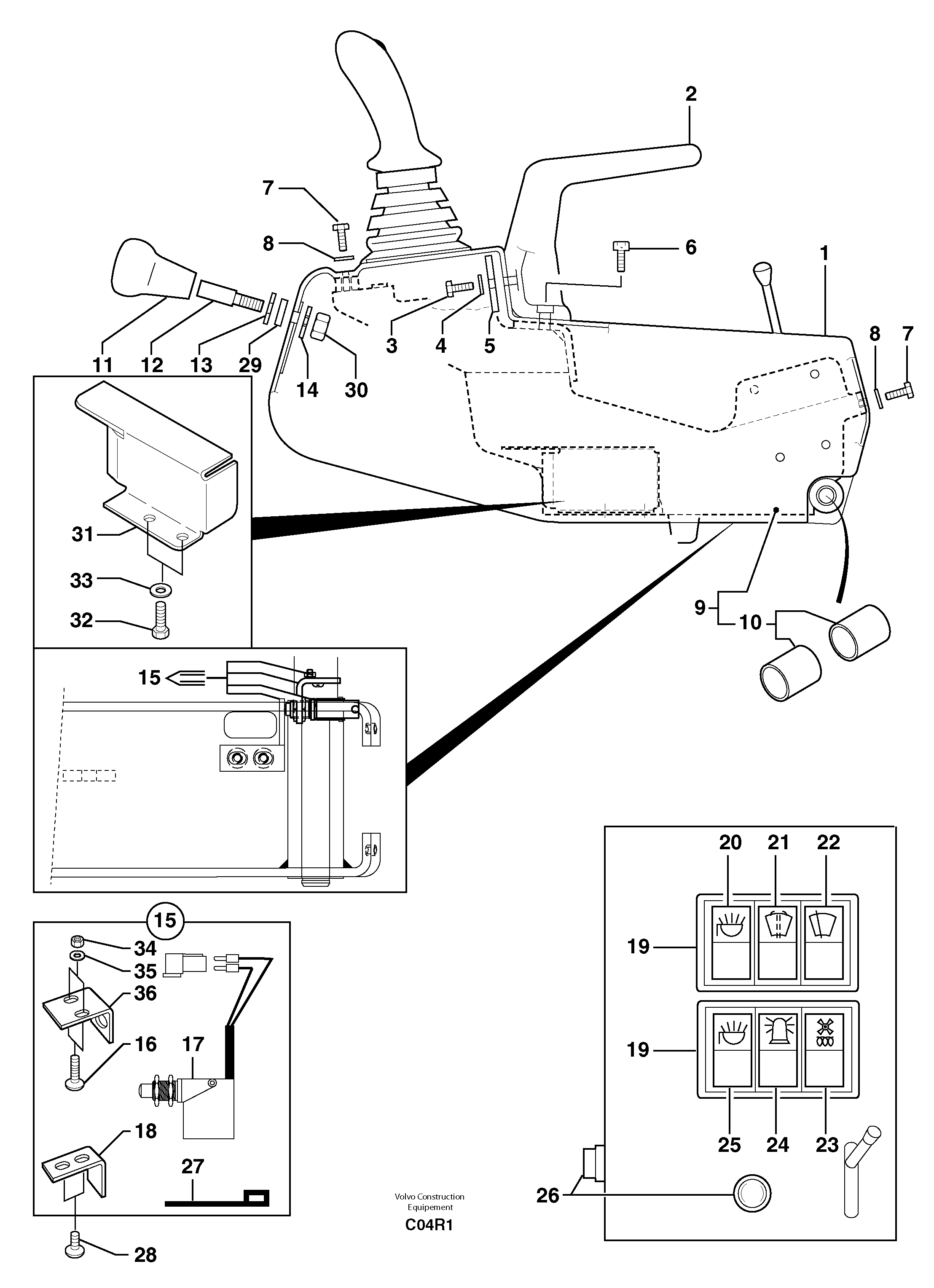 Схема запчастей Volvo EC50 - 95092 Operators station : instrument panel ( left ) EC50VV TYPE 247