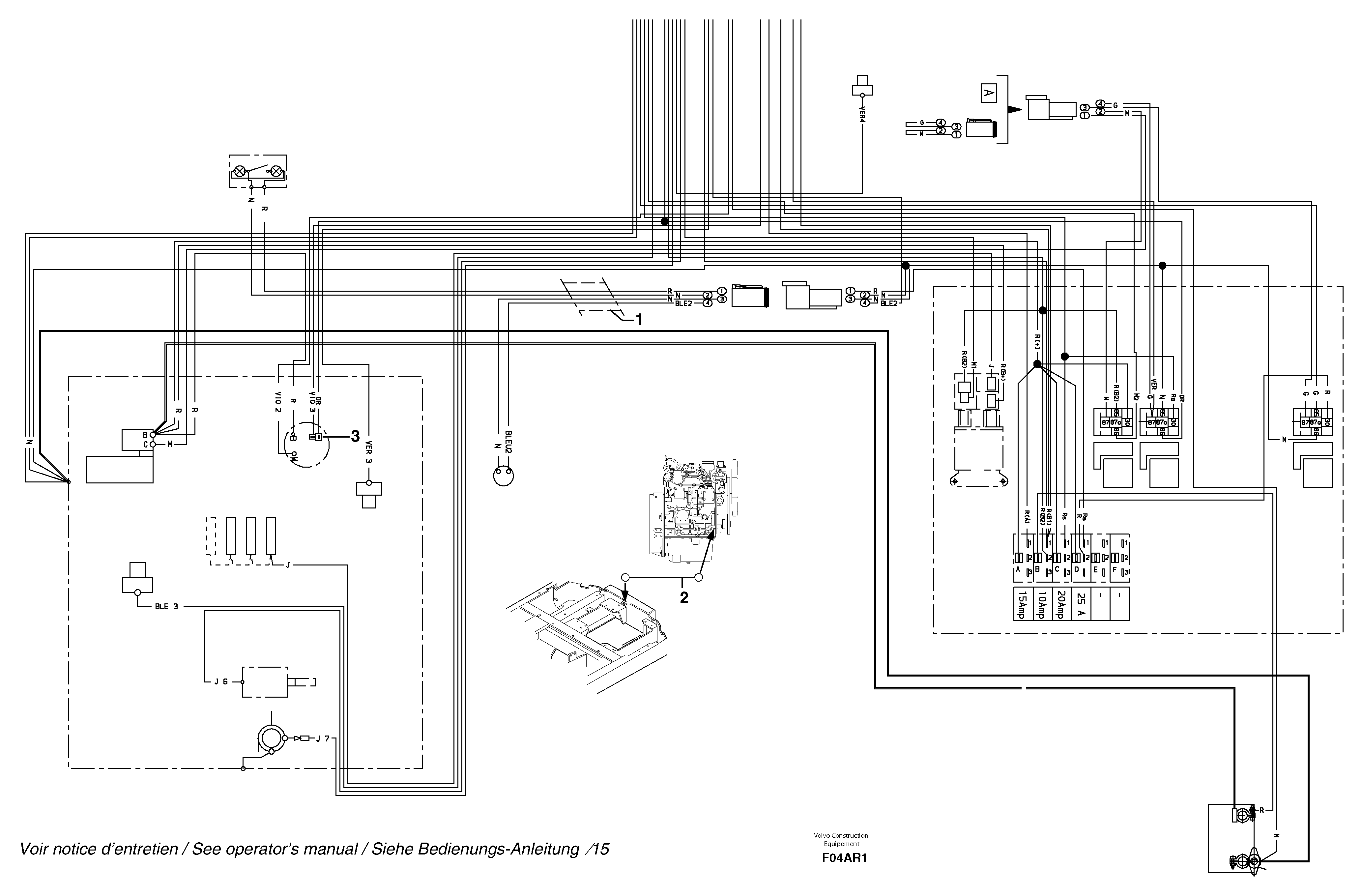 Схема запчастей Volvo EC50 - 46404 Electrical system (rear) / with Puma EC50 TYPE 247