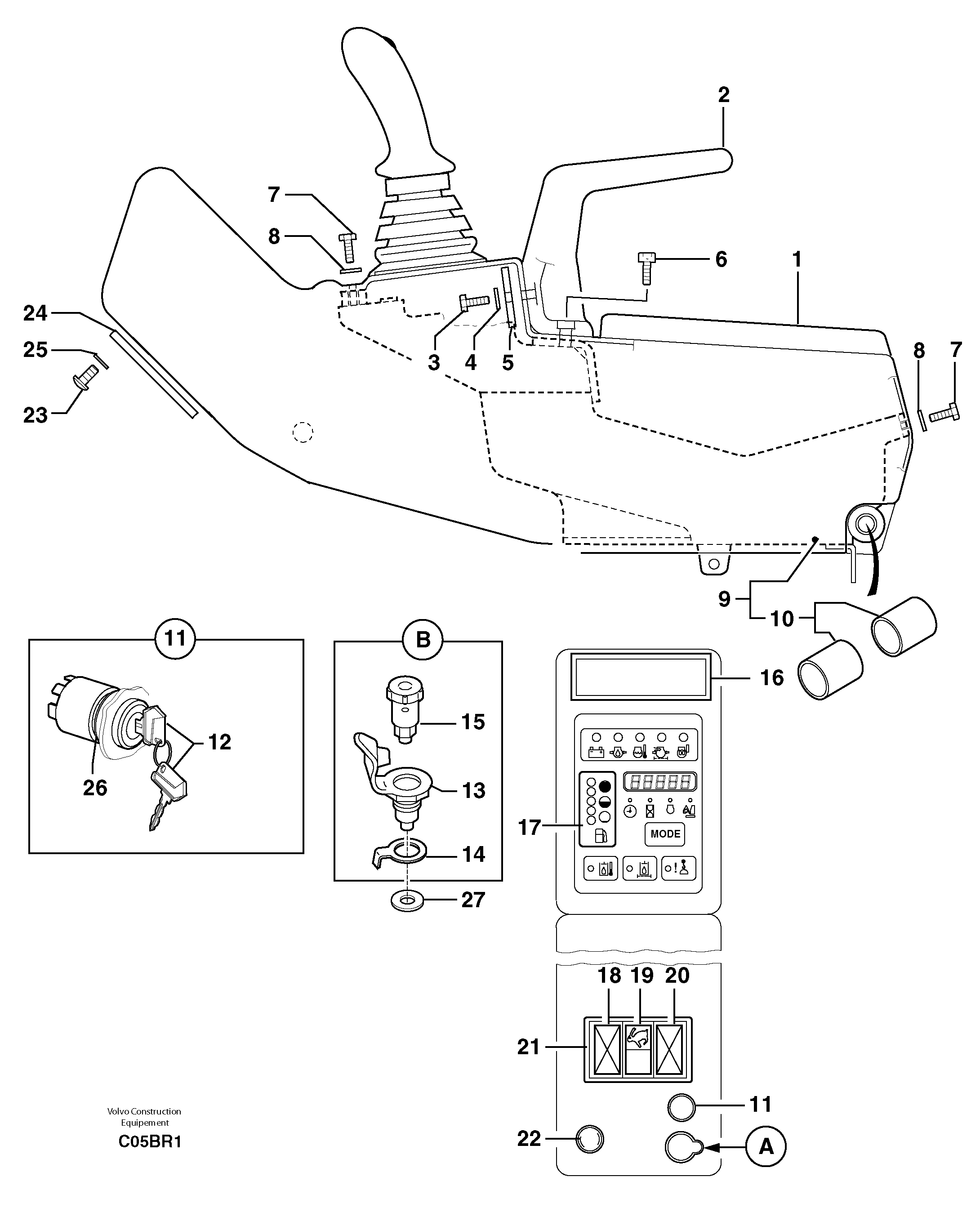 Схема запчастей Volvo EC50 - 97724 instrument panel (right) / with Puma EC50VV TYPE 247