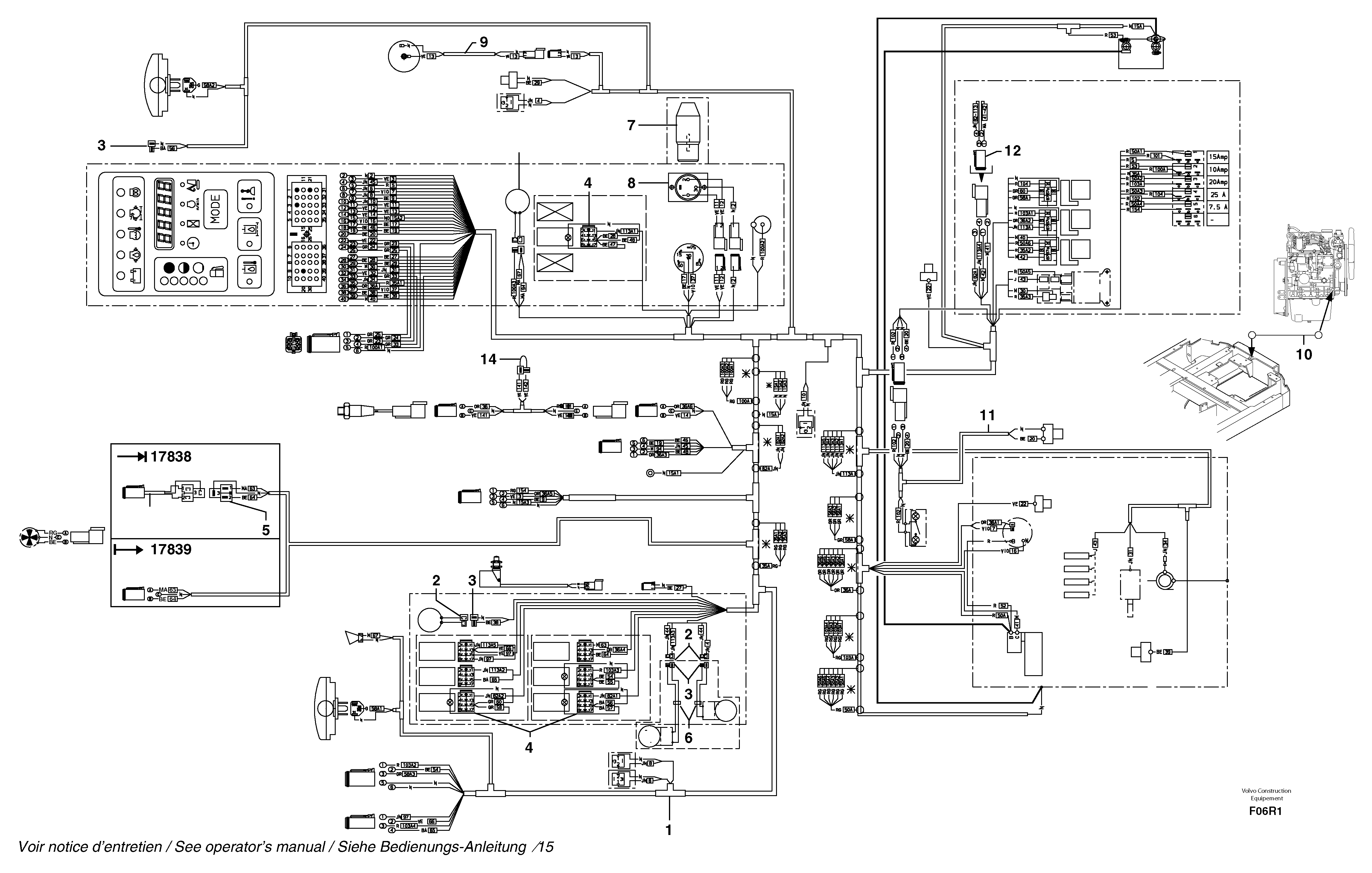 Схема запчастей Volvo EC50 - 46405 Electrical system / with Puma EC50 TYPE 247