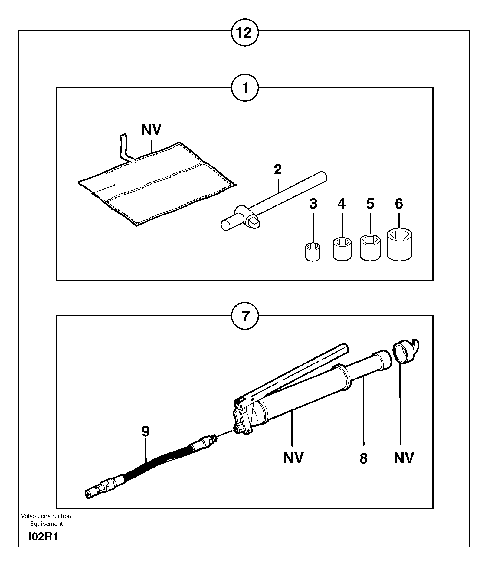 Схема запчастей Volvo EC50 - 7309 Инструменты для ремонта EC50VV TYPE 247
