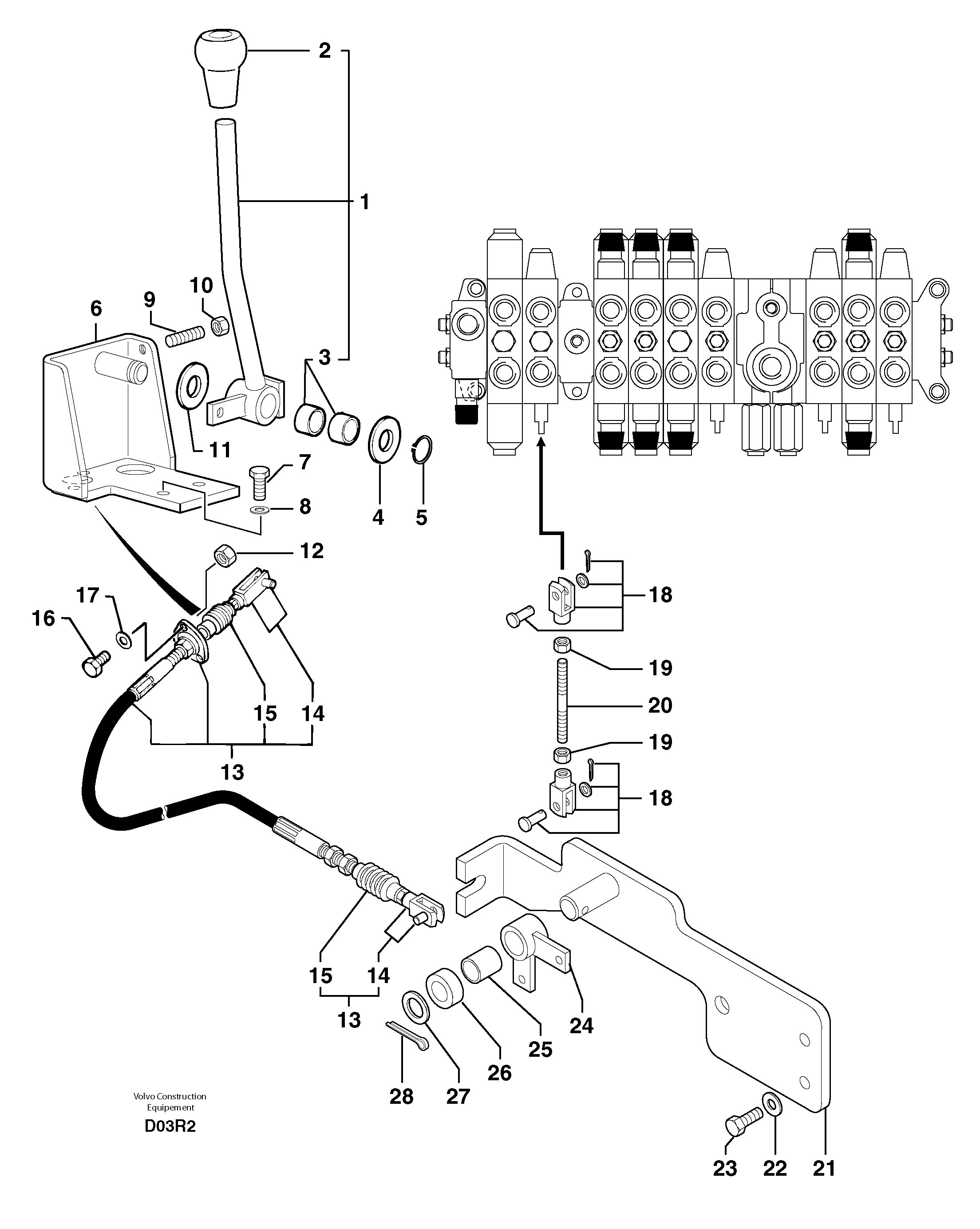 Схема запчастей Volvo EC50 - 102219 Control lever : dozer blade EC50VV TYPE 247